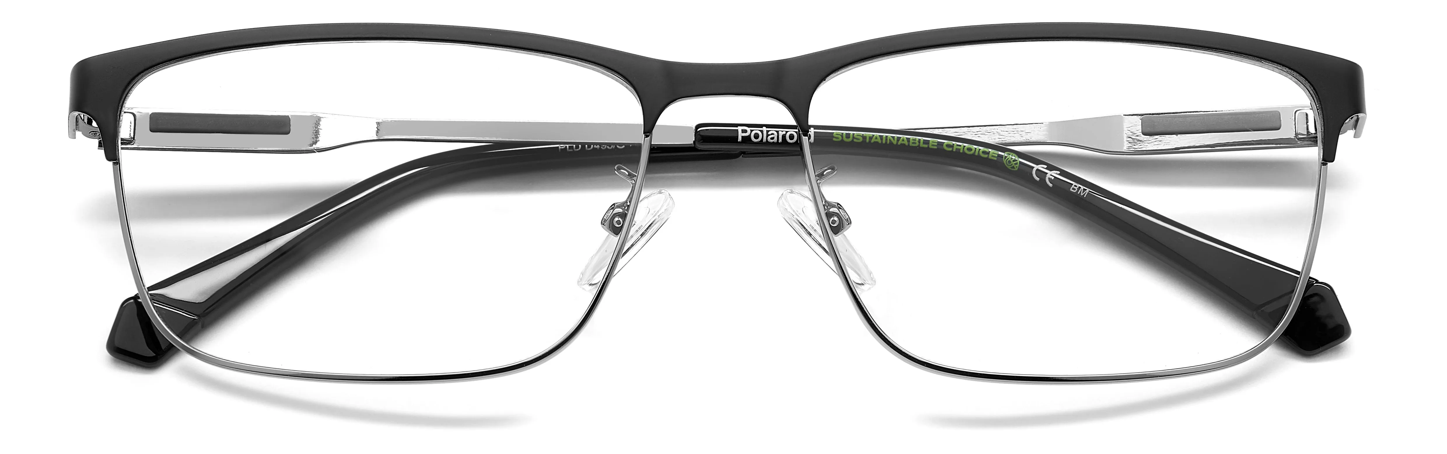 Polaroid PLD D495/G TI7 Montature da vista Metallo Nero opaco / Rutenio Squadrata - immagine 3