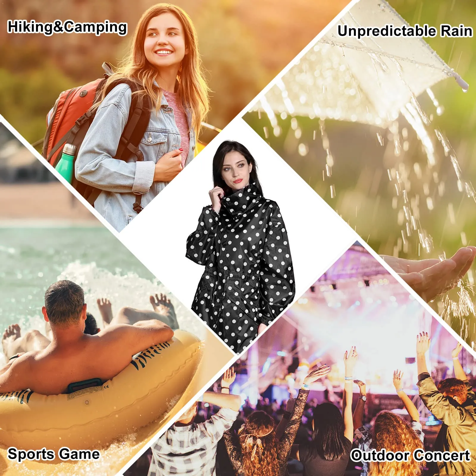 SOPPY Cappotti Antipioggia da Donna, Cappotto Lungo Impermeabile Antivento - immagine 2