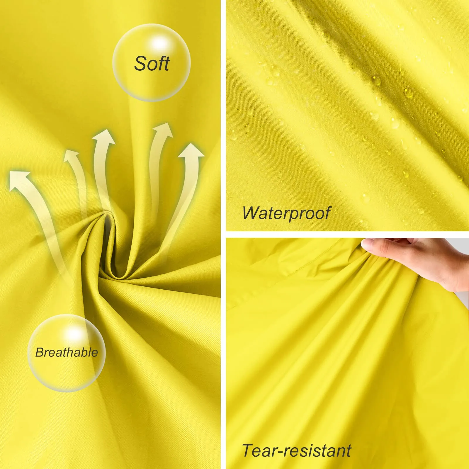 SOPPY Cappotti impermeabili da donna, lunghi e impermeabili, antivento, leggeri, ad asciugatura rapida, con cappuccio, taglia unica, Giallo, XXL - immagine 5