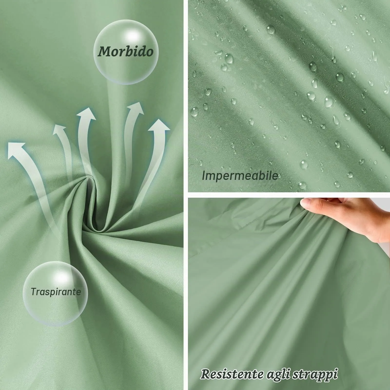 SOPPY Cappotti impermeabili da donna, lunghi e impermeabili, antivento, leggeri, ad asciugatura rapida, con cappuccio, taglia unica, Verde senape., L - immagine 5