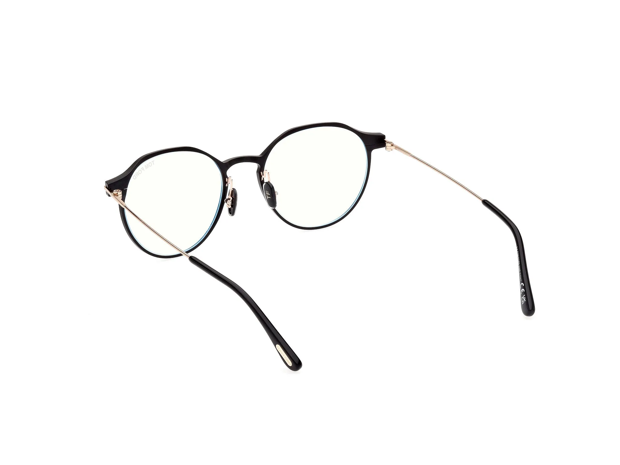 TOM FORD FT5866-B 2 Montature da vista Metallo Nero Rotonda Normale - immagine 4