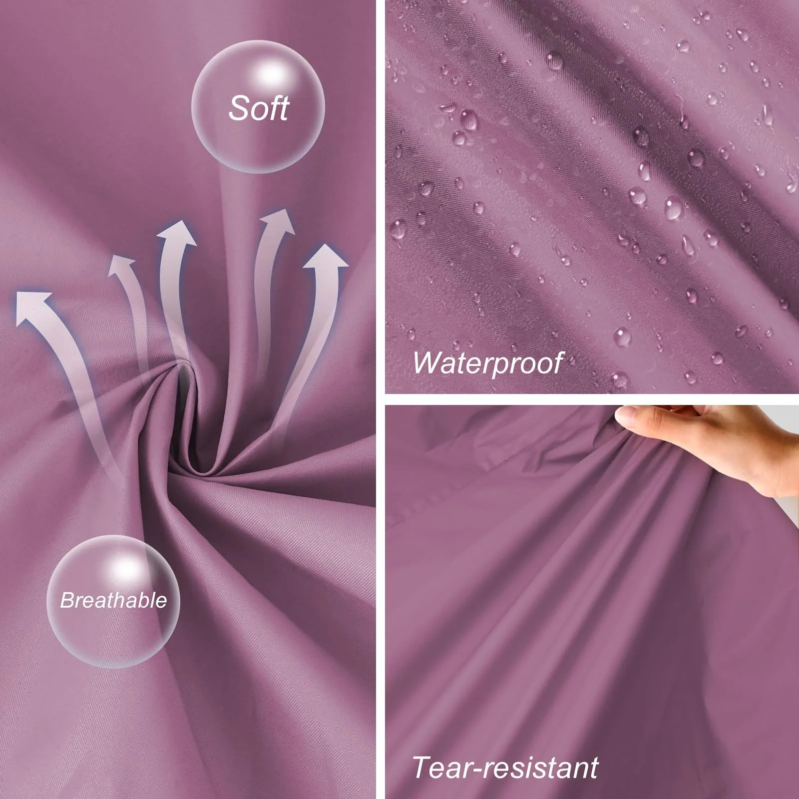 SOPPY Cappotti antipioggia da donna, lunghi, impermeabili, leggeri, con cappuccio, per escursionismo, viaggi, attività all'aperto, Rosa, XX-Large - immagine 7