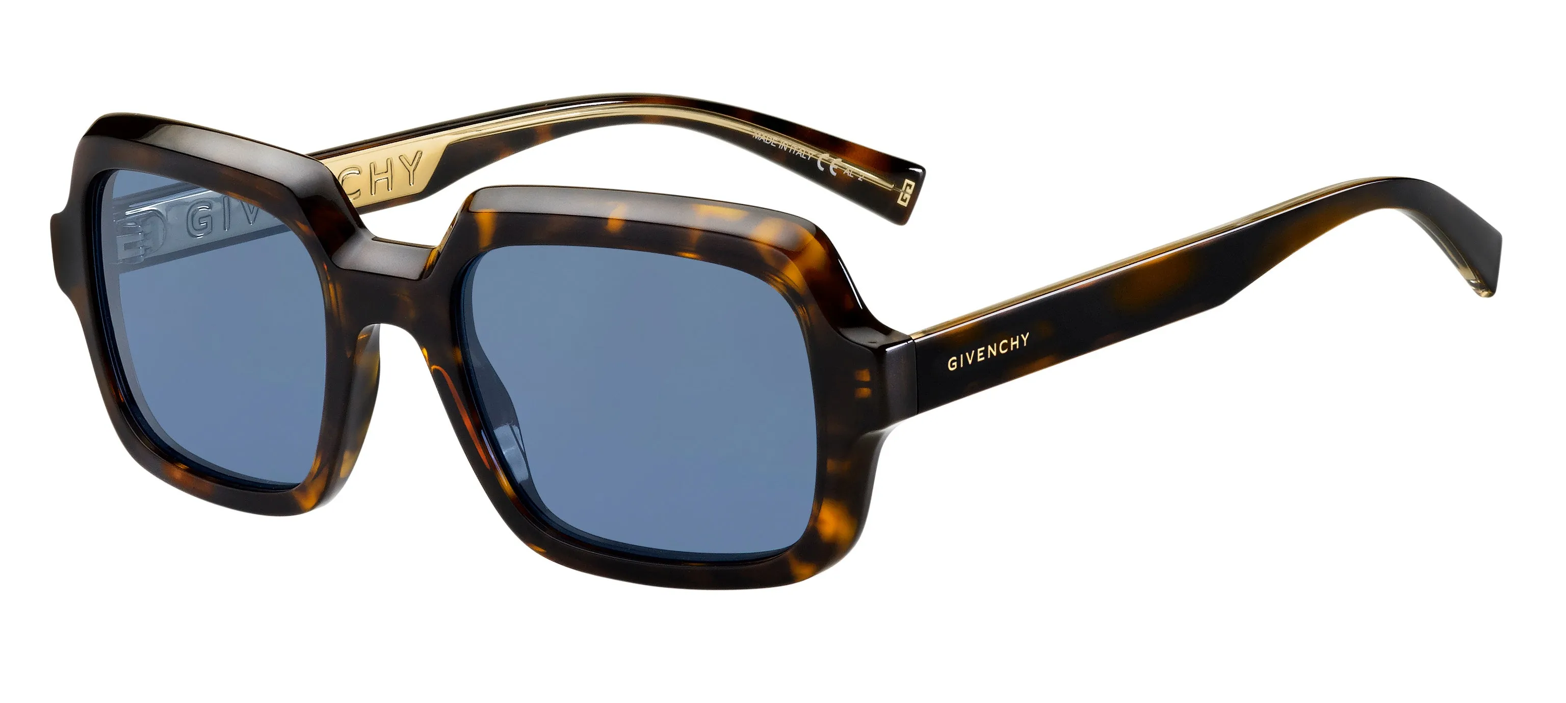 Givenchy GV 7153/S 086/KU Occhiali da sole Acetato Havana Blu Squadrata - immagine 1