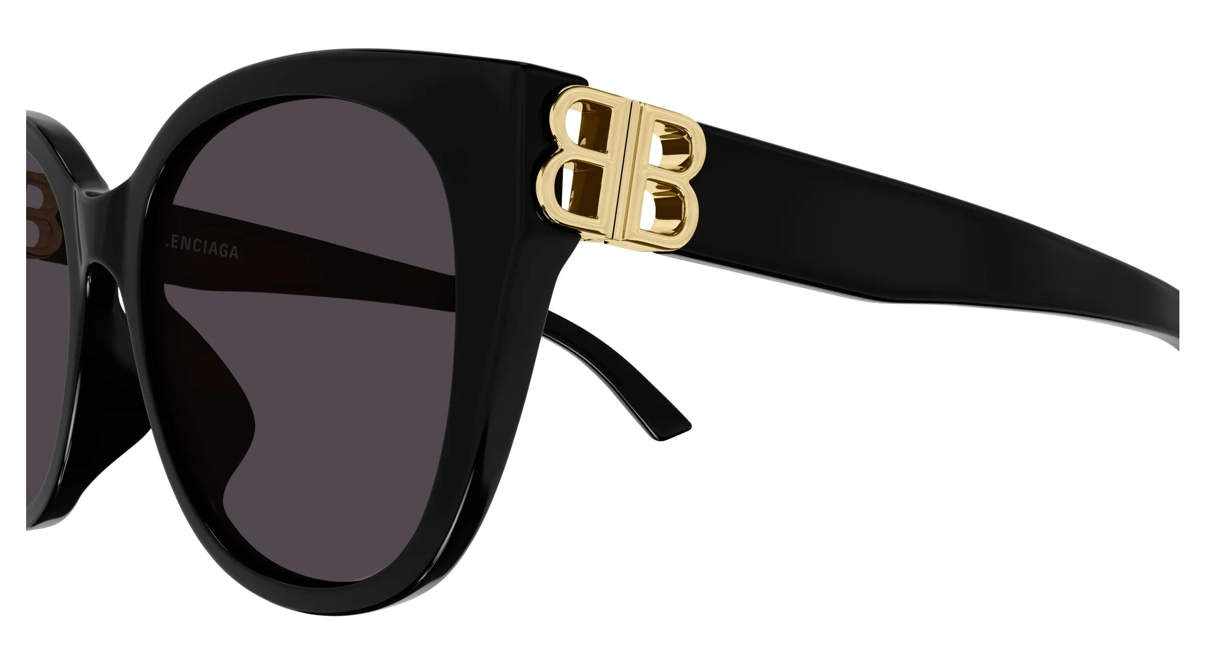 Balenciaga BB0103SA 001 Occhiali da sole Acetato Nero Grigio Cat Eye Normale - immagine 3