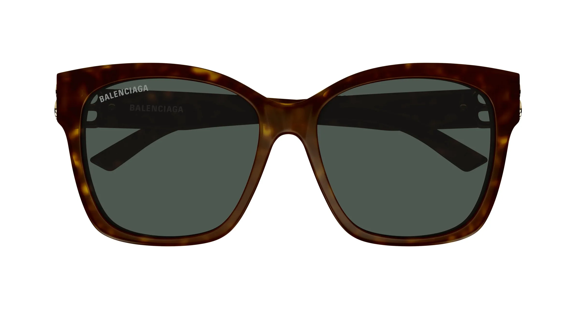 Balenciaga BB0102SA 002 Occhiali da sole Acetato Havana Verde Cat Eye Normale - immagine 2