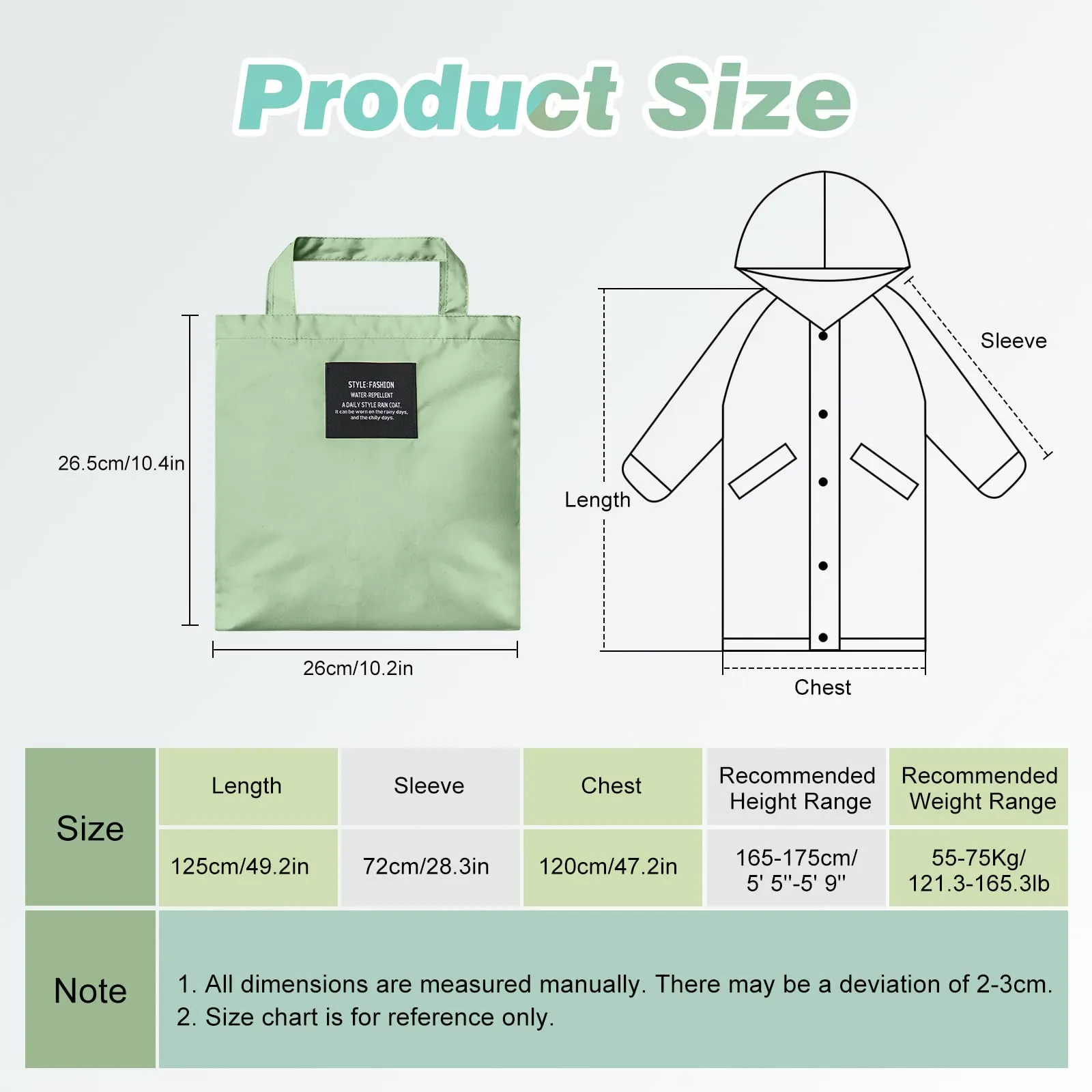 SOPPY Soppy Impermeabile Unisex (confezione da 1), Verde, M - immagine 3