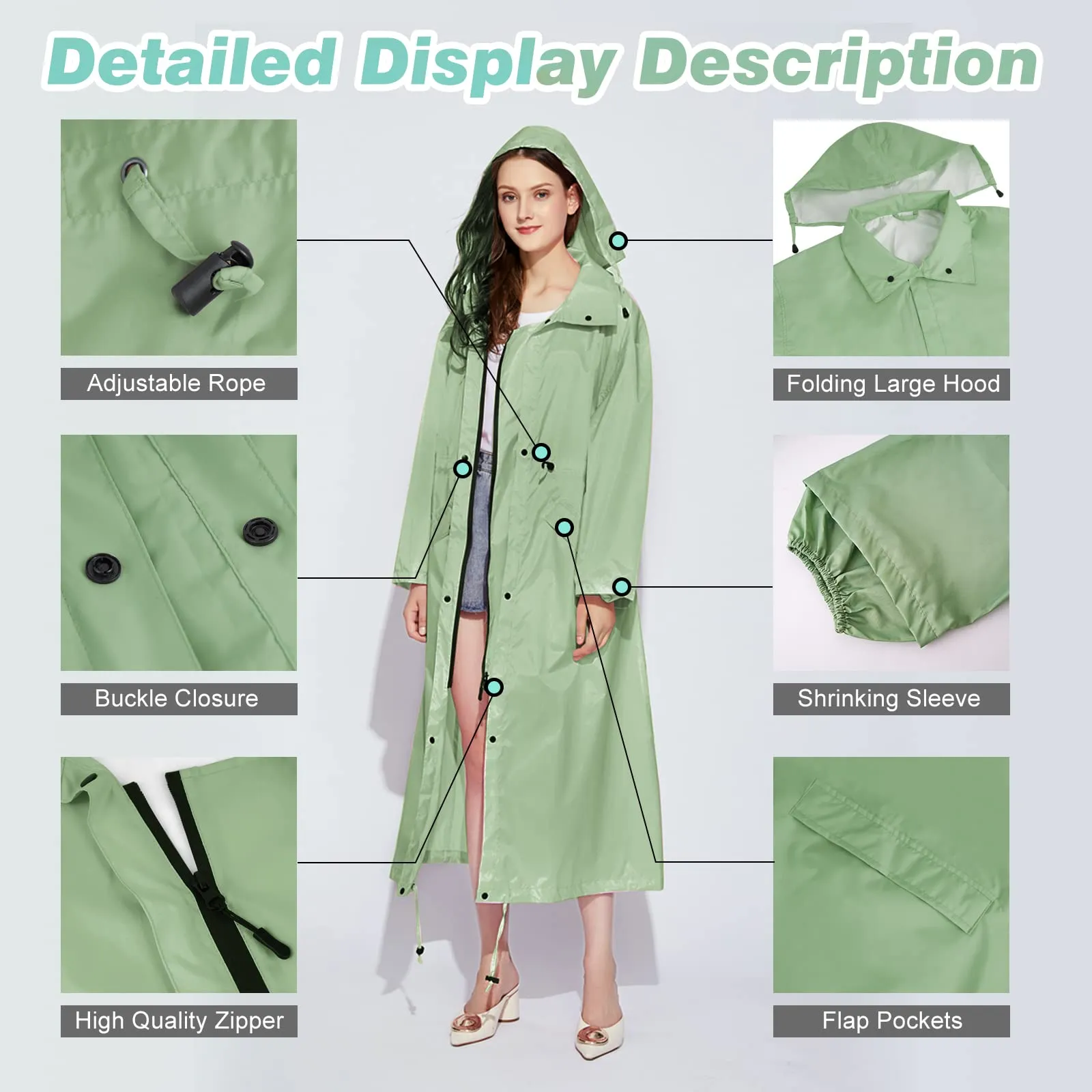 SOPPY Soppy Impermeabile Unisex (confezione da 1), Verde, M - immagine 5