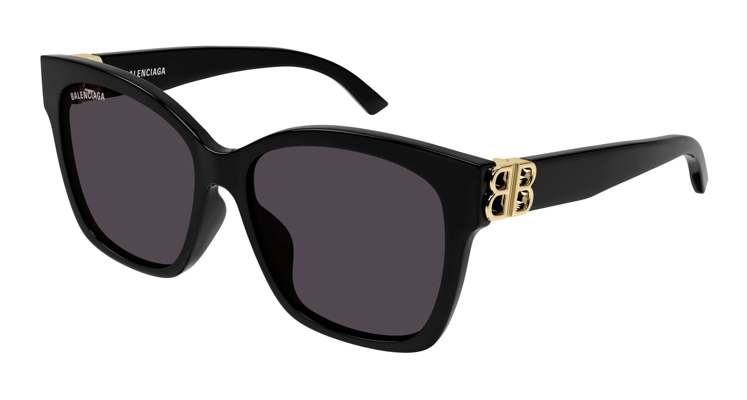 Balenciaga BB0102SA 001 Occhiali da sole Acetato Nero Grigio Cat Eye Normale - immagine 1