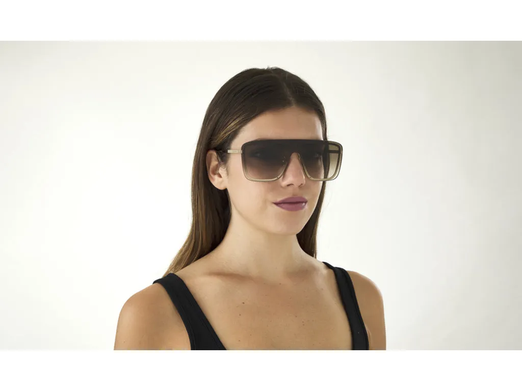 SAINT LAURENT SL 364 MASK 006 Occhiali da sole Metallo Oro Marrone Maschera Normale - immagine 2