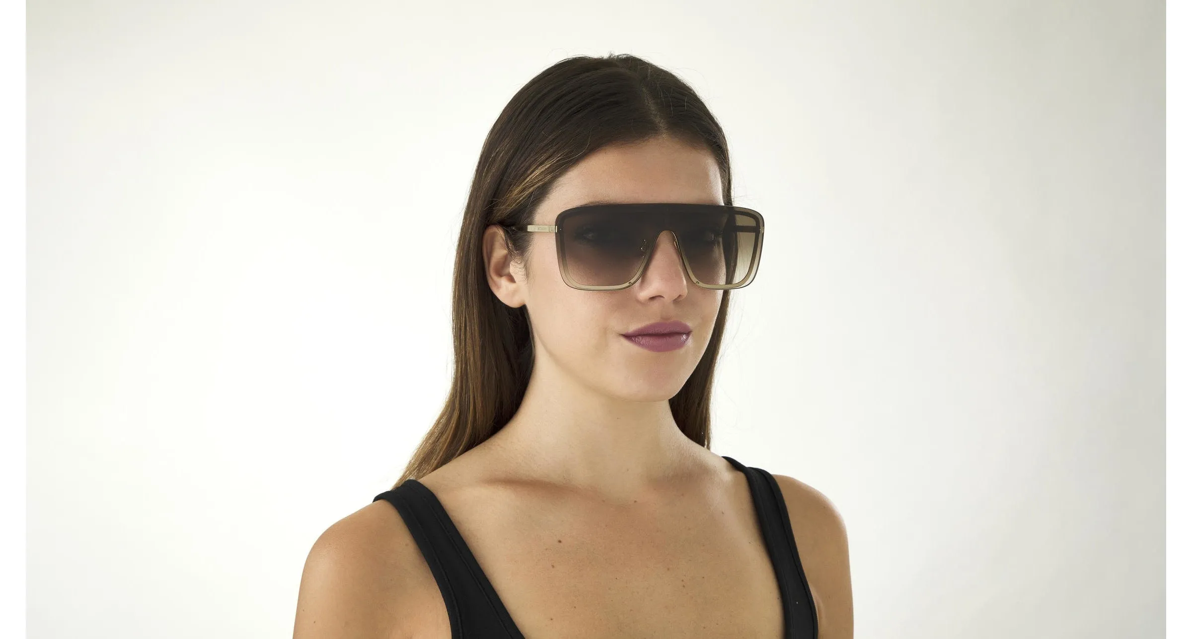 SAINT LAURENT SL 364 MASK 006 Occhiali da sole Metallo Oro Marrone Maschera Normale - immagine 3