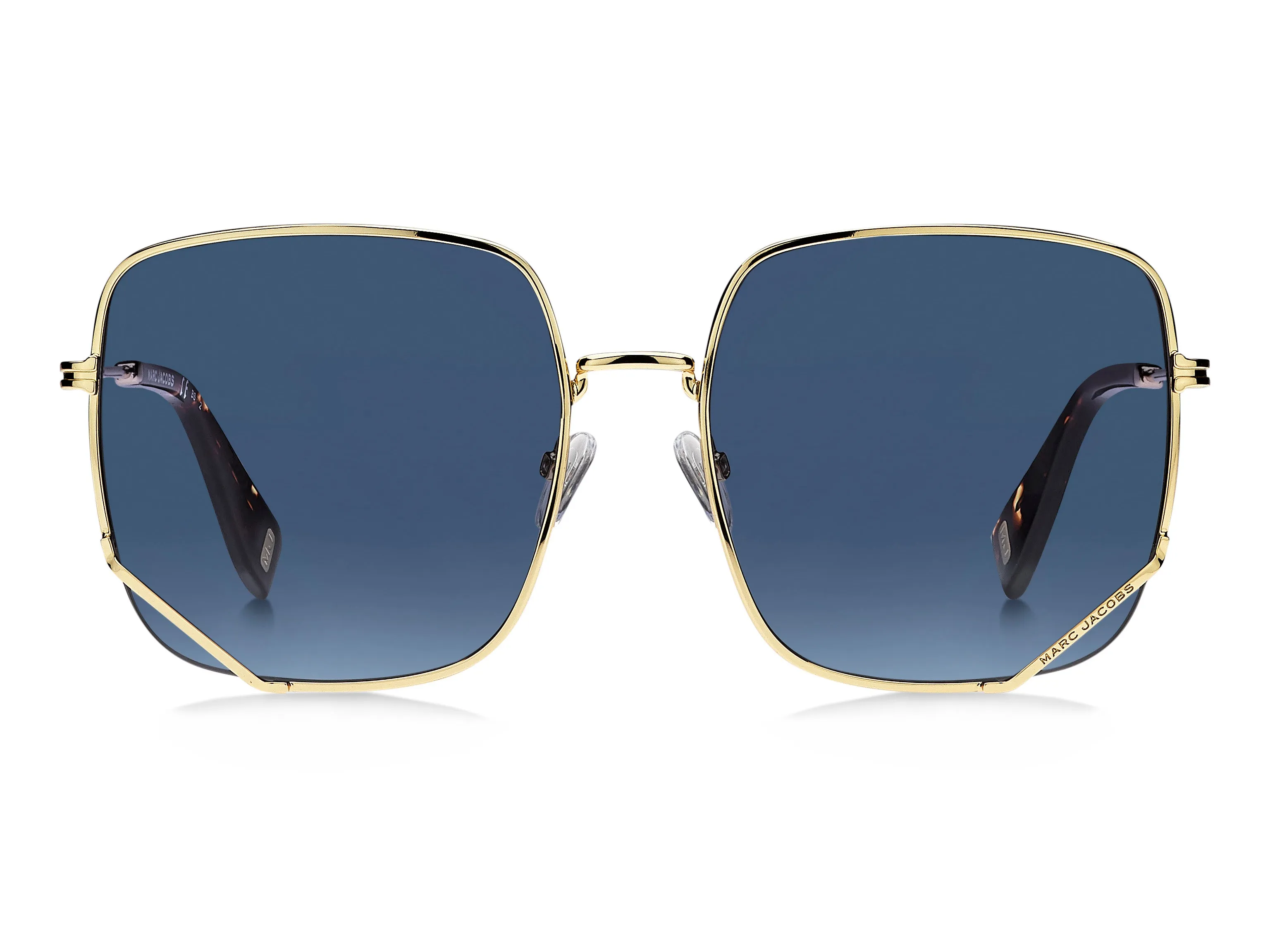 Marc Jacobs MJ 1008/S 06J/GB Occhiali da sole Metallo Oro Blu Squadrata Sfumato - immagine 2