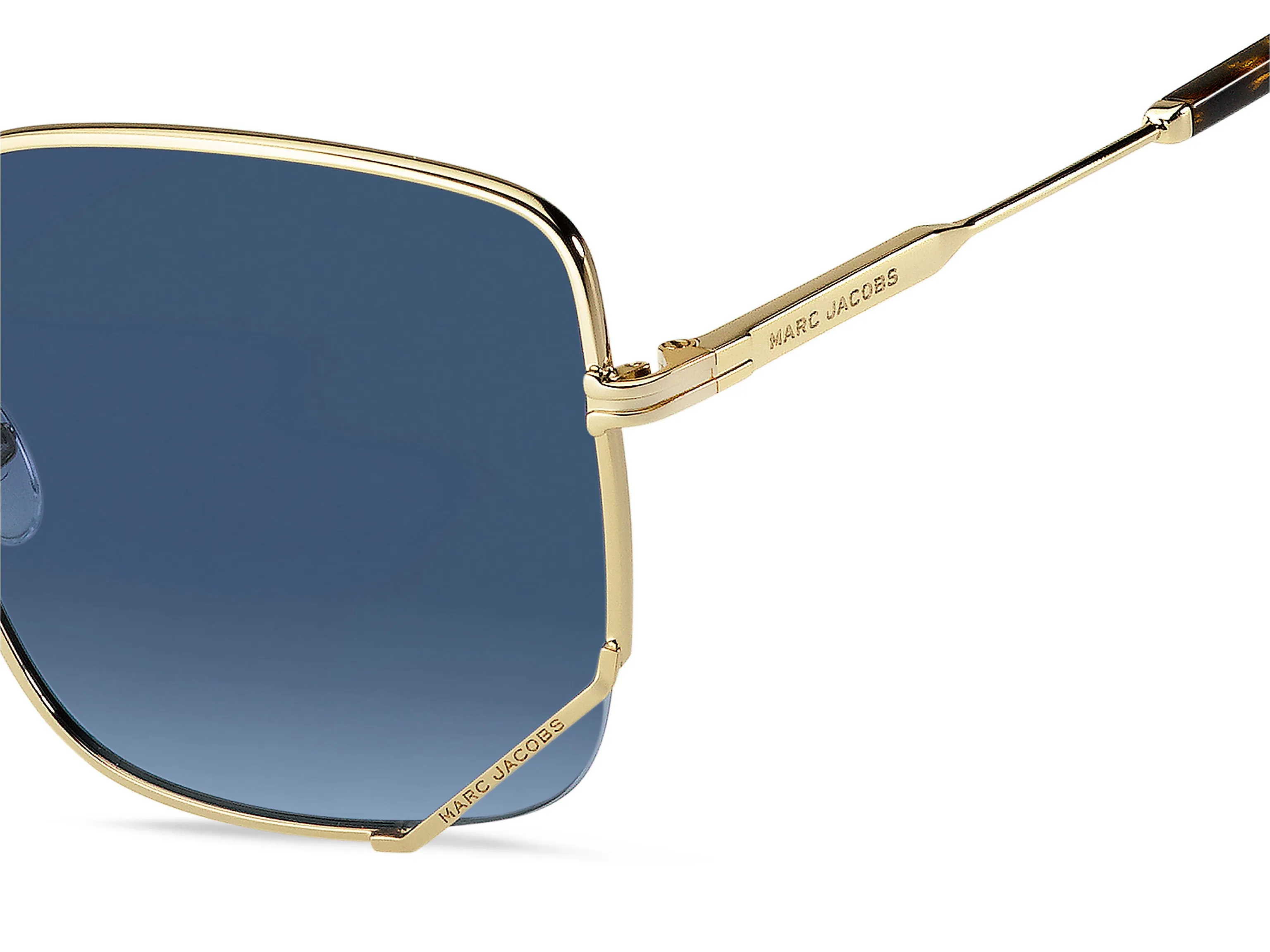Marc Jacobs MJ 1008/S 06J/GB Occhiali da sole Metallo Oro Blu Squadrata Sfumato - immagine 3