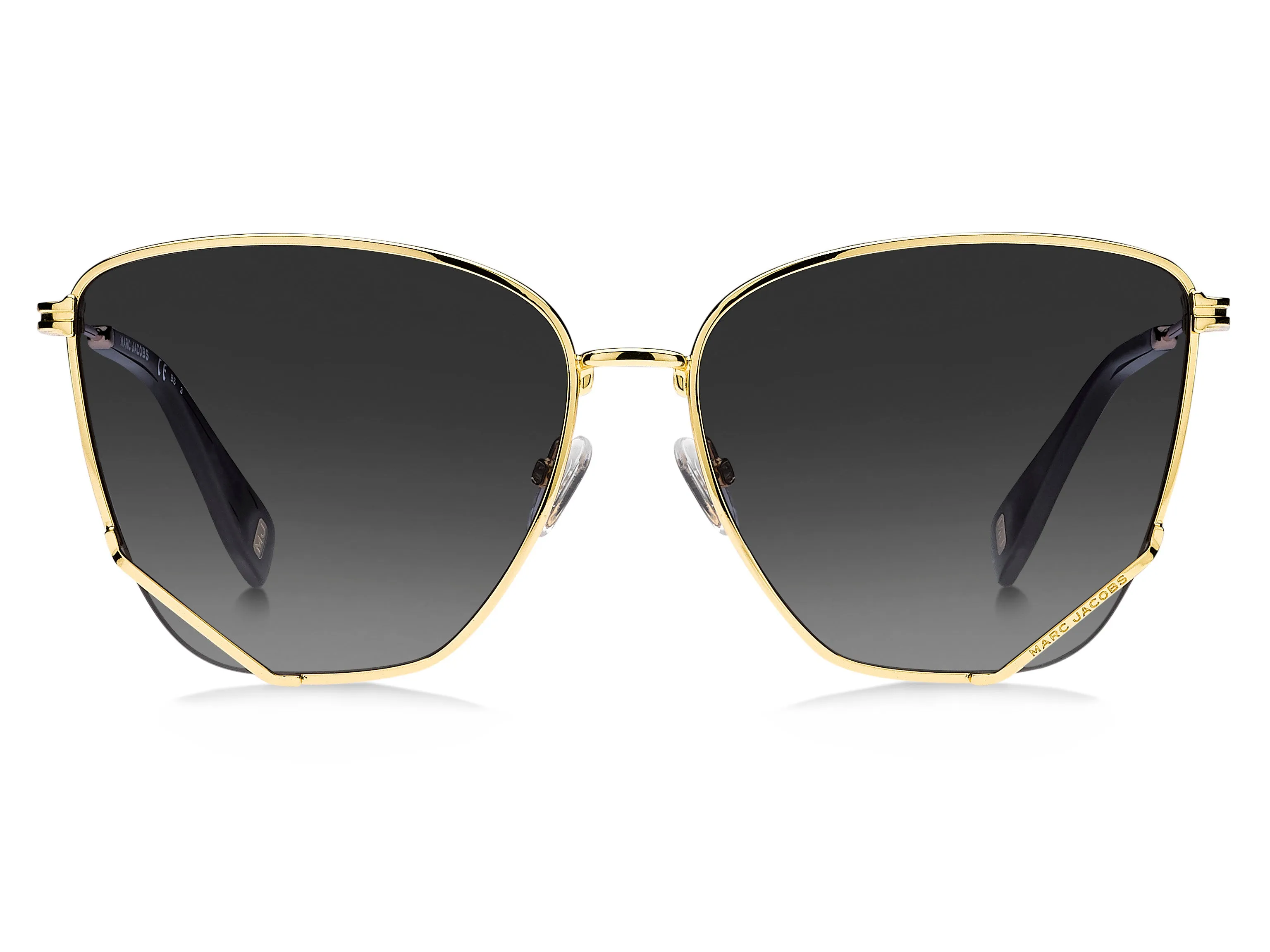 Marc Jacobs MJ 1006/S 001/9O Occhiali da sole Metallo Oro Grigio Squadrata Sfumato - immagine 2