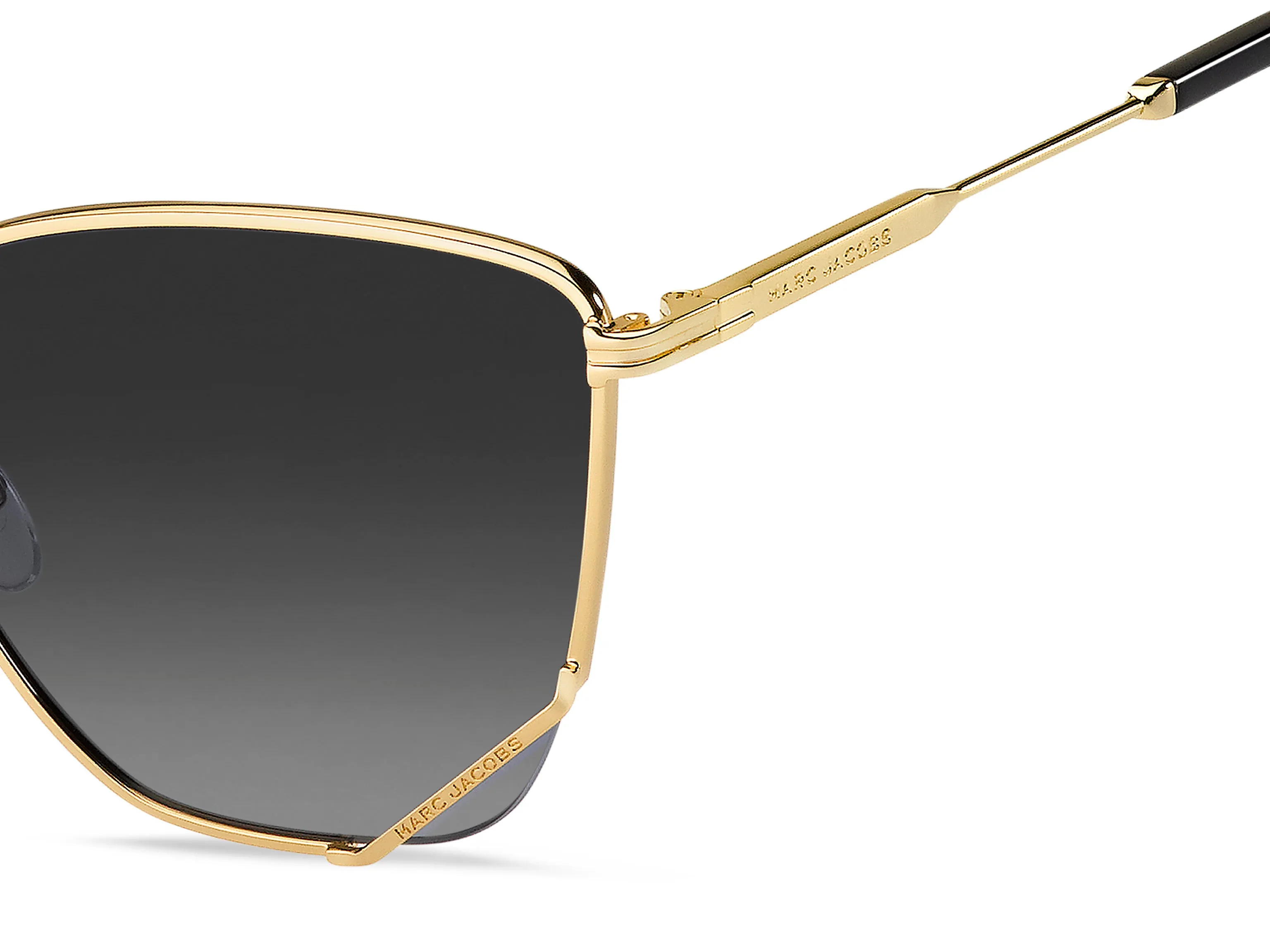 Marc Jacobs MJ 1006/S 001/9O Occhiali da sole Metallo Oro Grigio Squadrata Sfumato - immagine 3