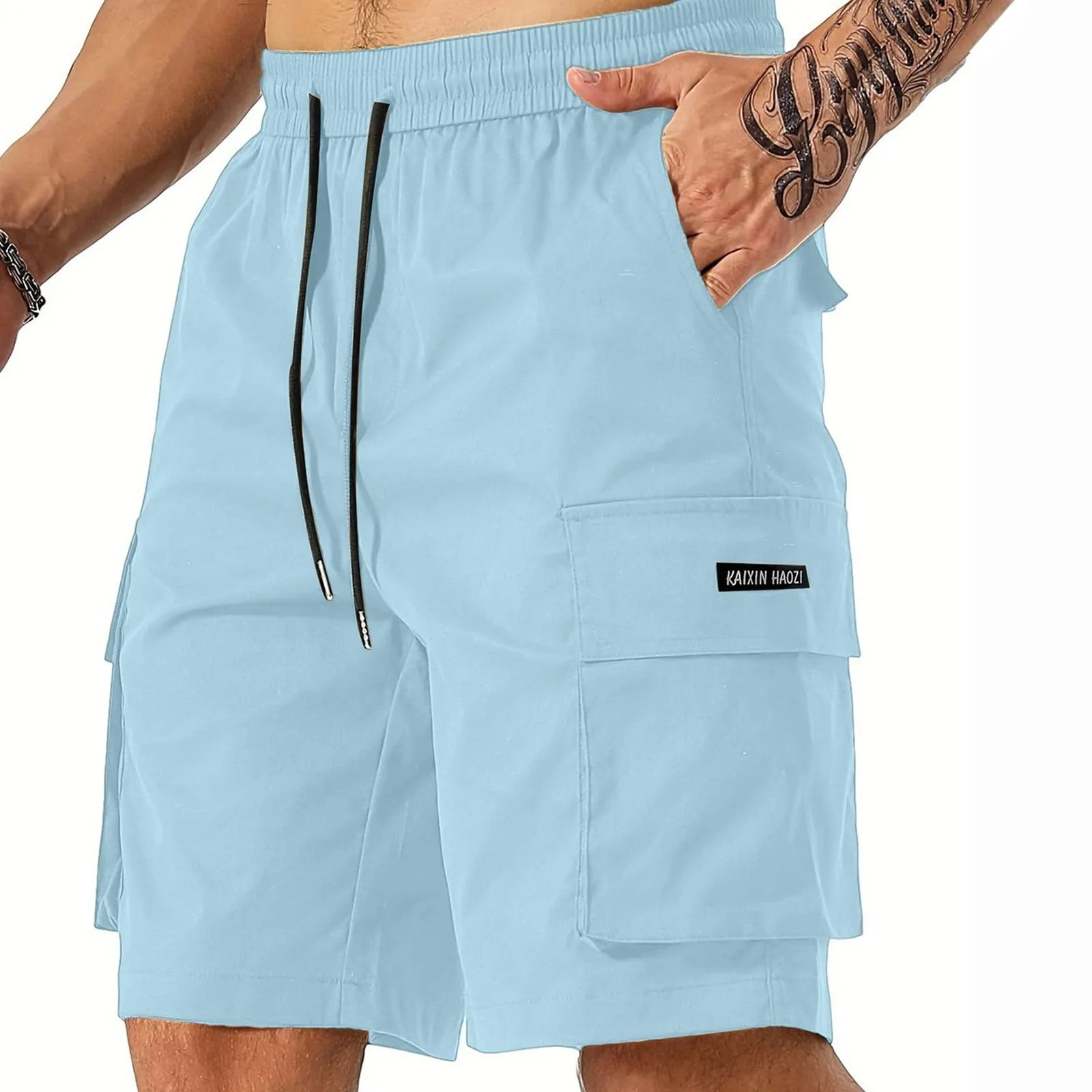 Generico Pantaloncini da Lavoro Uomo, Trekking Tattici Estivi Leggeri Cargo Leggero Sportivi Militare Corti Lavoro Estivo Mimetici Short Bermuda Short Cargo Uomo, XL - immagine 3