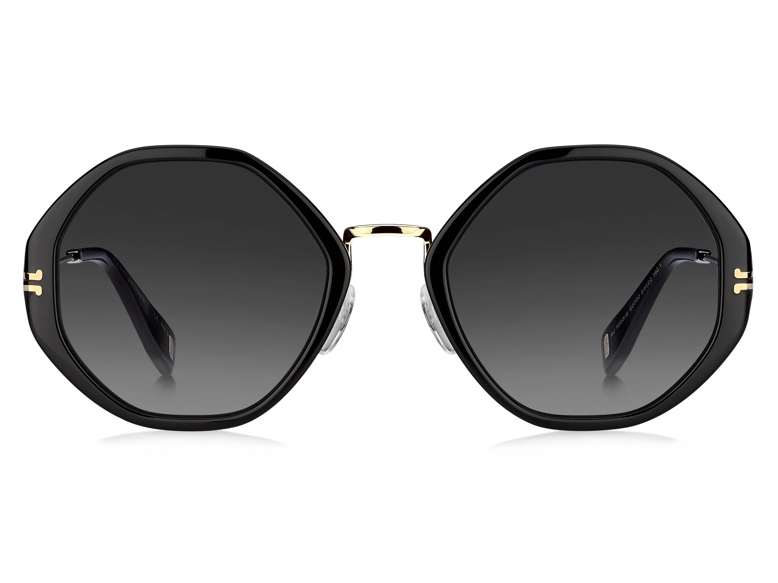 Marc Jacobs MJ 1003/S 807/9O Occhiali da sole Acetato Nero Grigio Rotonda Sfumato - immagine 2