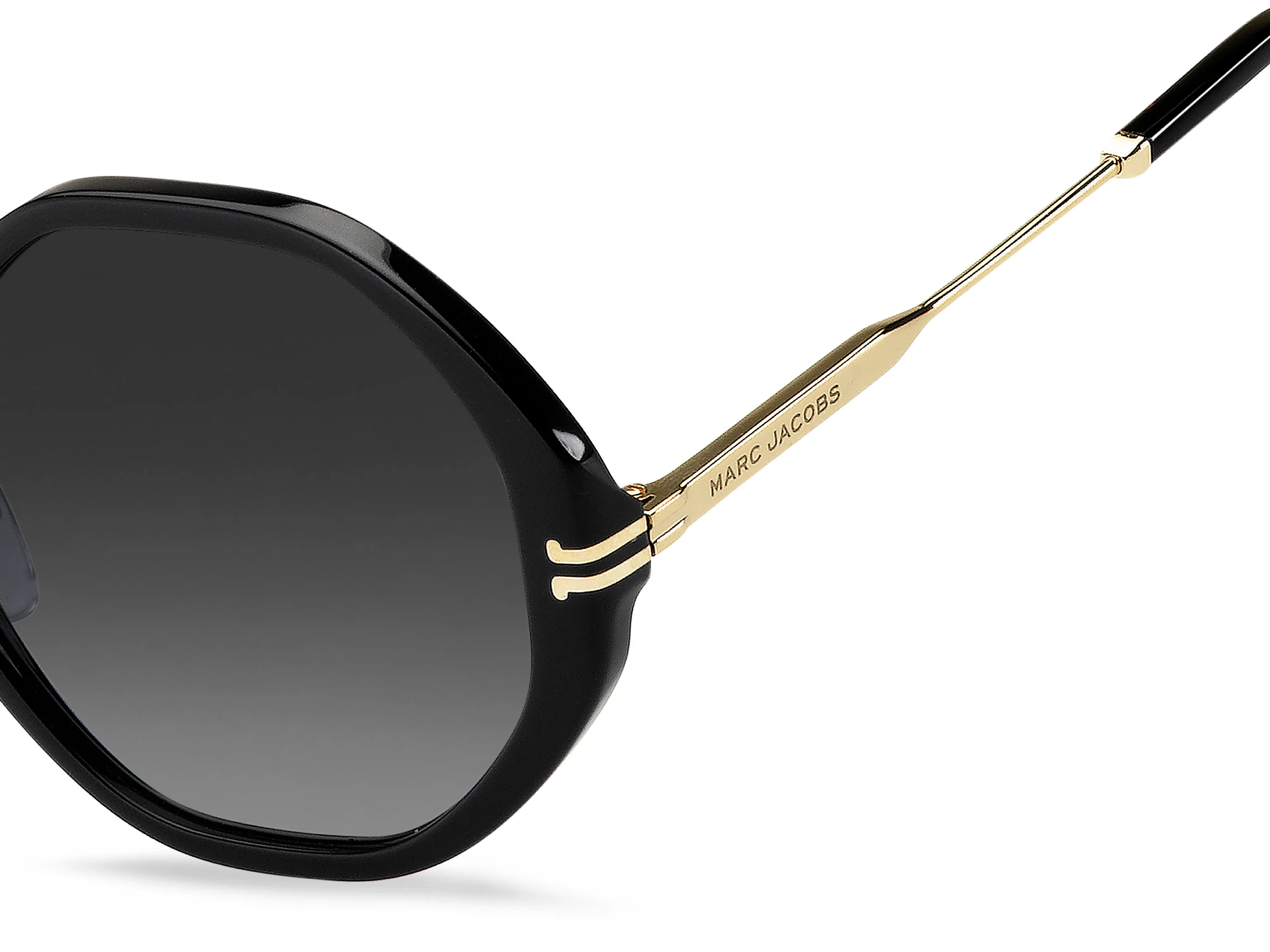 Marc Jacobs MJ 1003/S 807/9O Occhiali da sole Acetato Nero Grigio Rotonda Sfumato - immagine 3