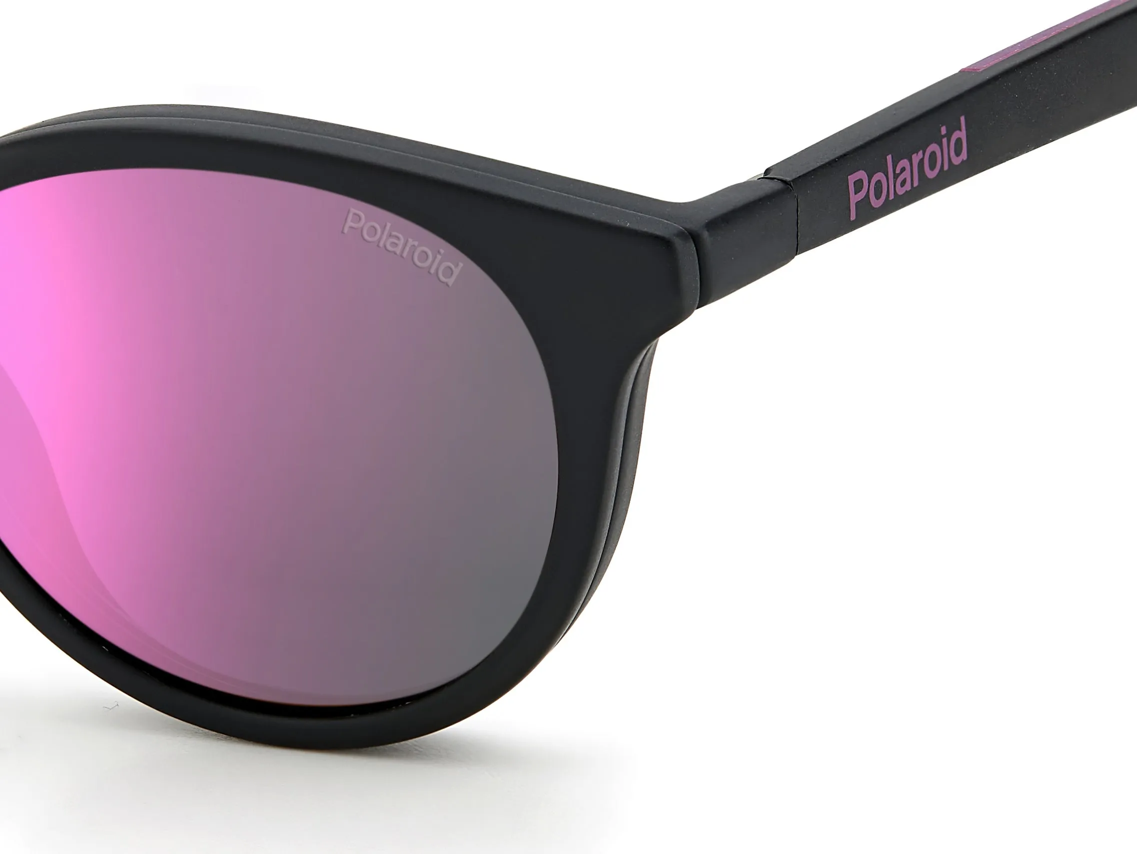 Polaroid PLD 8044/CS 5F3/AI Occhiali da sole bambino Plastica Nero-opaco Viola Rotonda Specchiate Clip-on - immagine 4