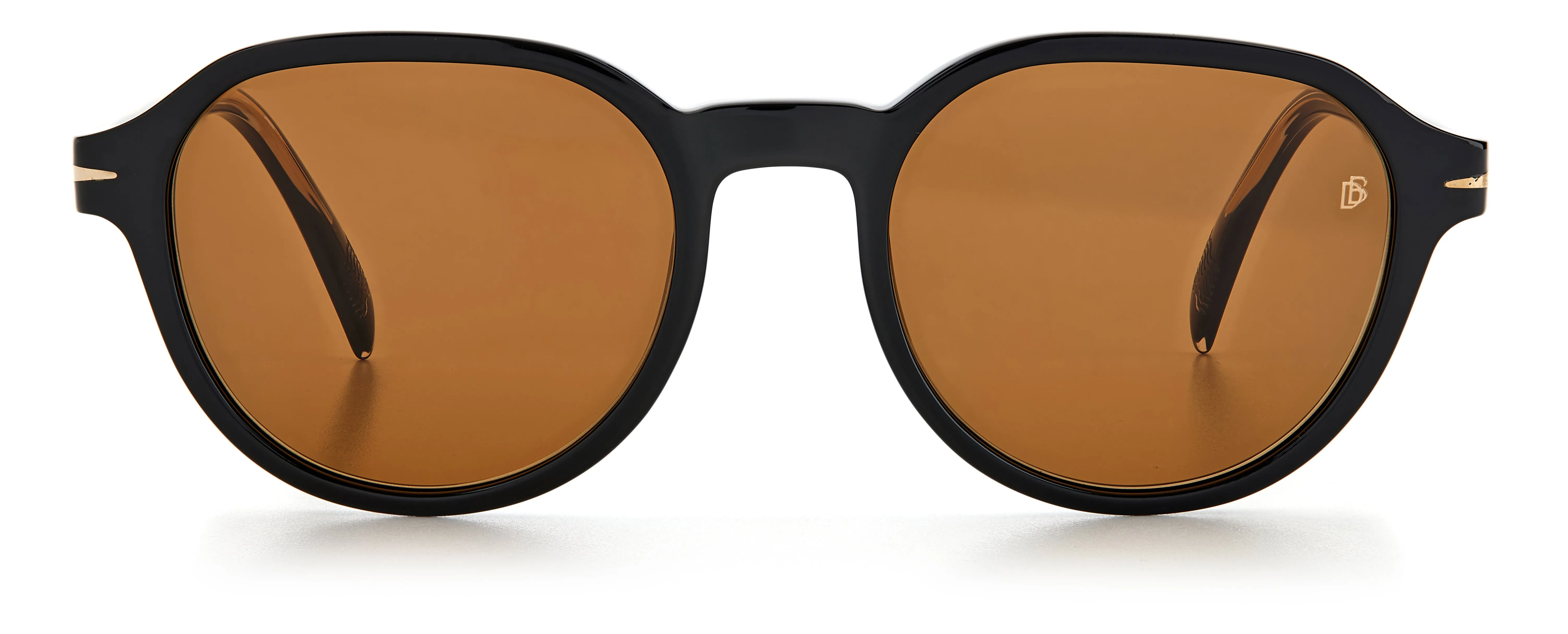DAVID BECKHAM DB 1044/S 807/70 Occhiali da sole Acetato Nero Marrone Rotonda - immagine 2