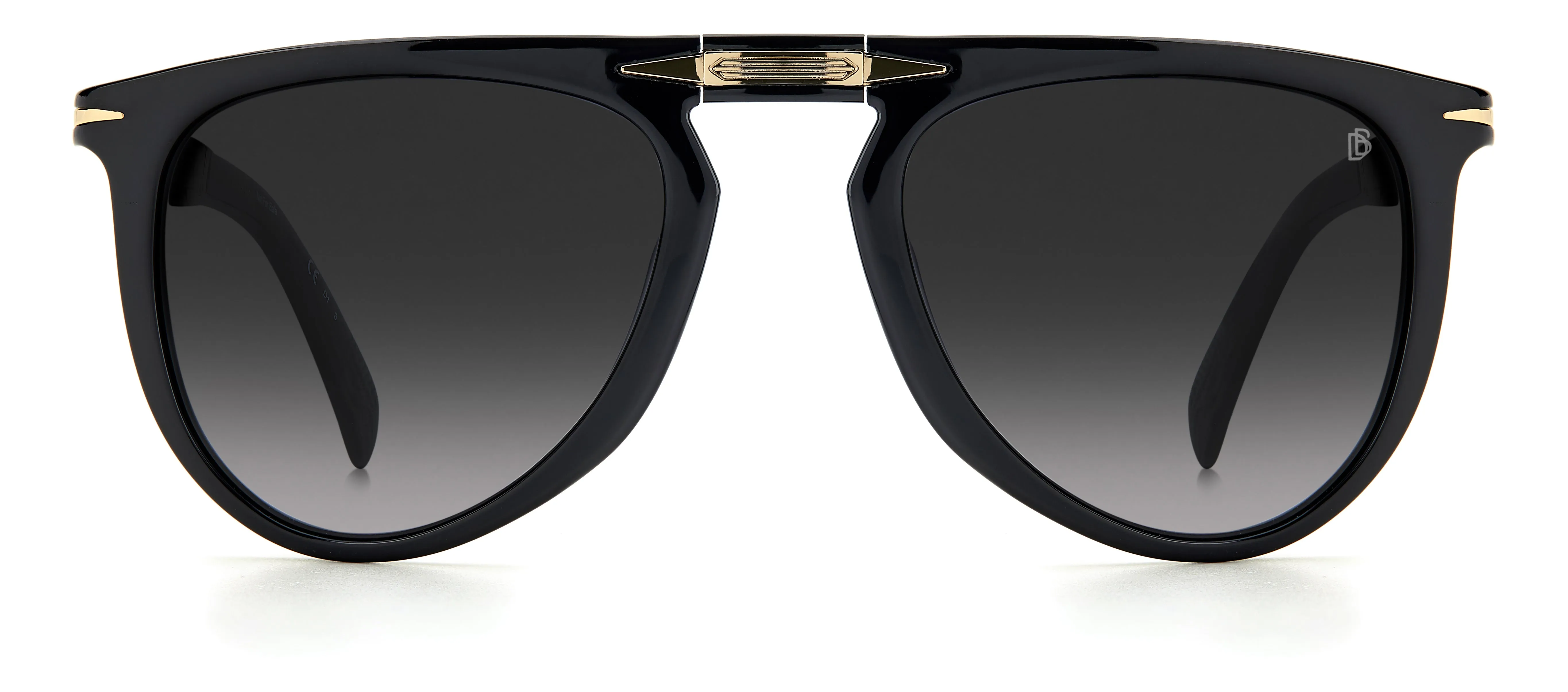 DAVID BECKHAM DB 1039/S/FD 2M2/9O Occhiali da sole Plastica Nero/Oro Grigio Pilot Sfumato - immagine 2