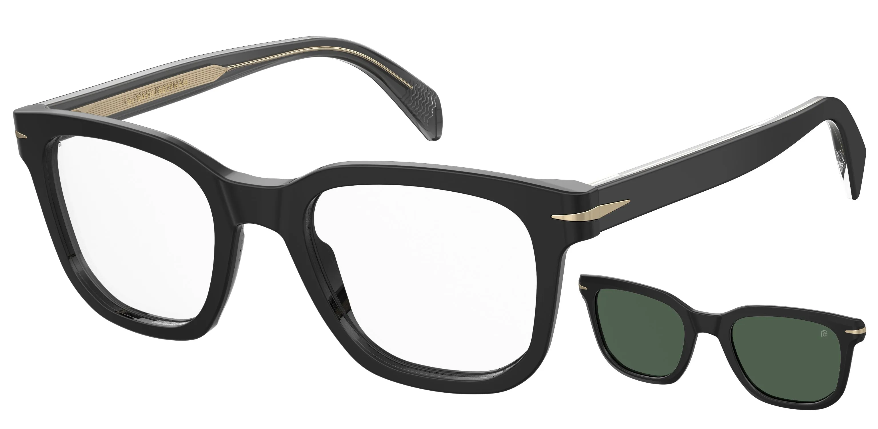 DAVID BECKHAM DB 7043/CS 807/UC Occhiali da sole Acetato Nero Multicolore Squadrata - immagine 3