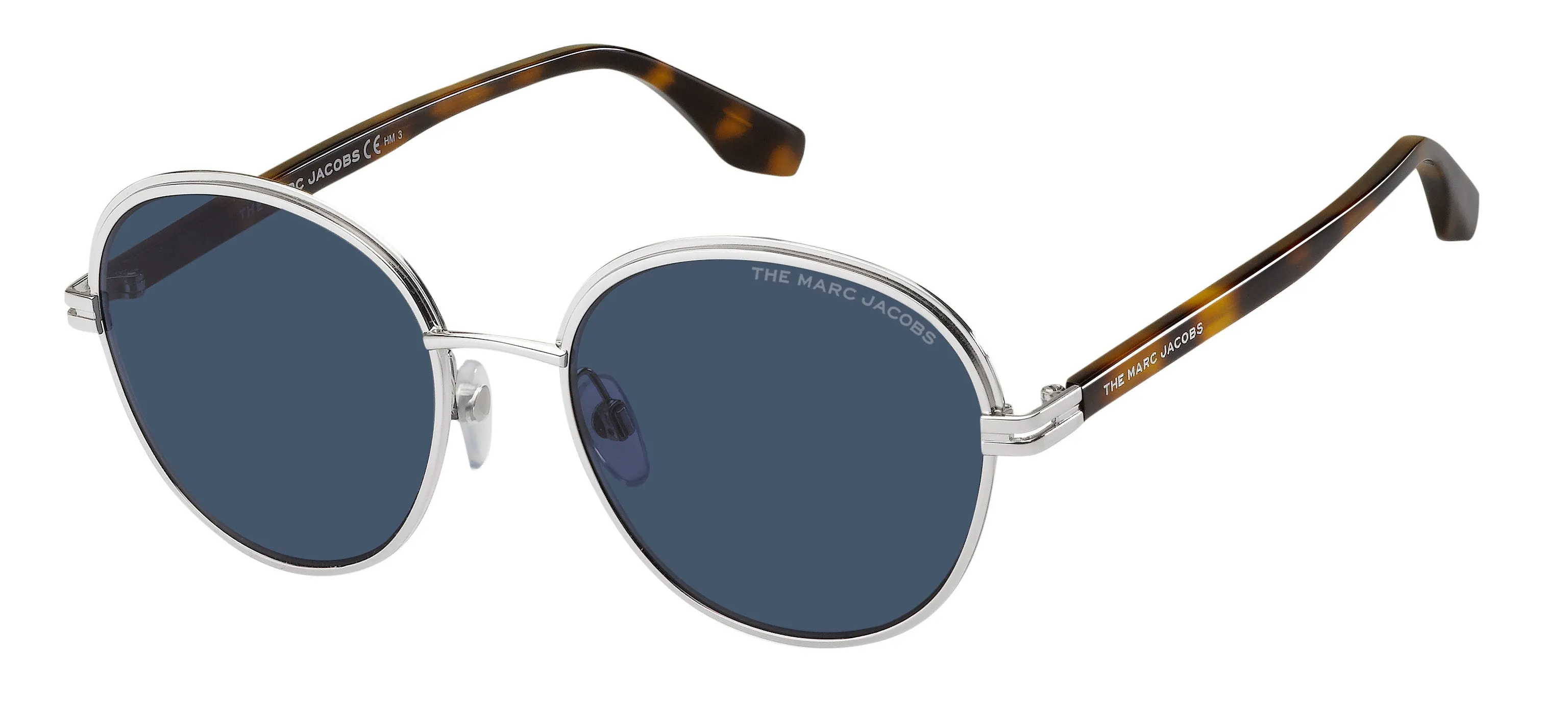 Marc Jacobs MARC 532/S 8JD/KU Occhiali da sole Metallo Grigio Blu Rotonda Normale - immagine 1