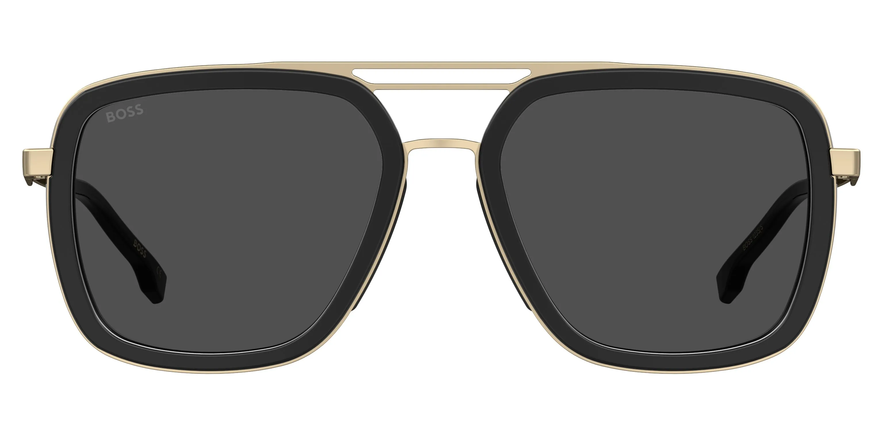 Hugo Boss BOSS 1235/S 807/IR Occhiali da sole Metallo Nero Grigio Squadrata - immagine 2