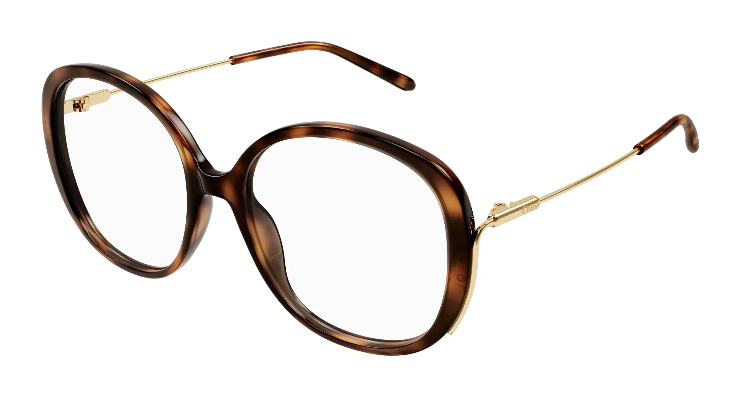 Chloé CH0172O 002 Montature da vista Acetato Havana Trasparente Rotonda - immagine 1