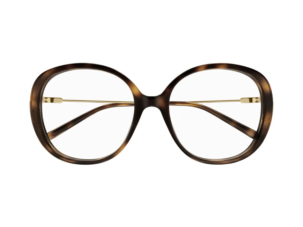 Chloé CH0172O 002 Montature da vista Acetato Havana Trasparente Rotonda - immagine 2
