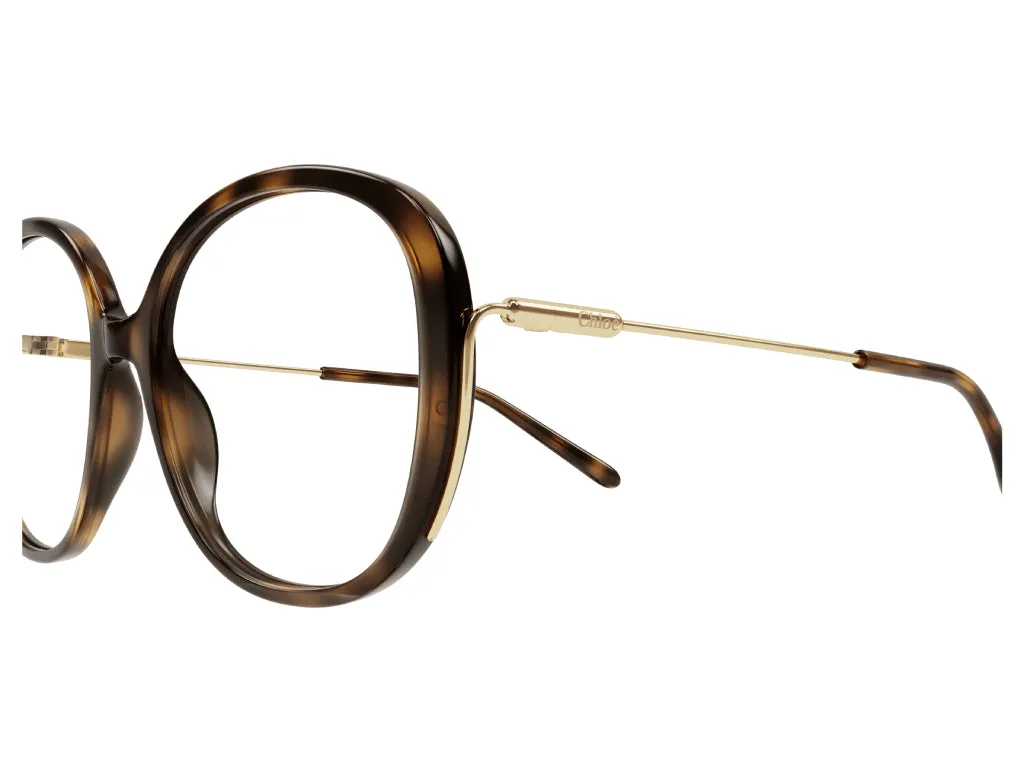 Chloé CH0172O 002 Montature da vista Acetato Havana Trasparente Rotonda - immagine 4