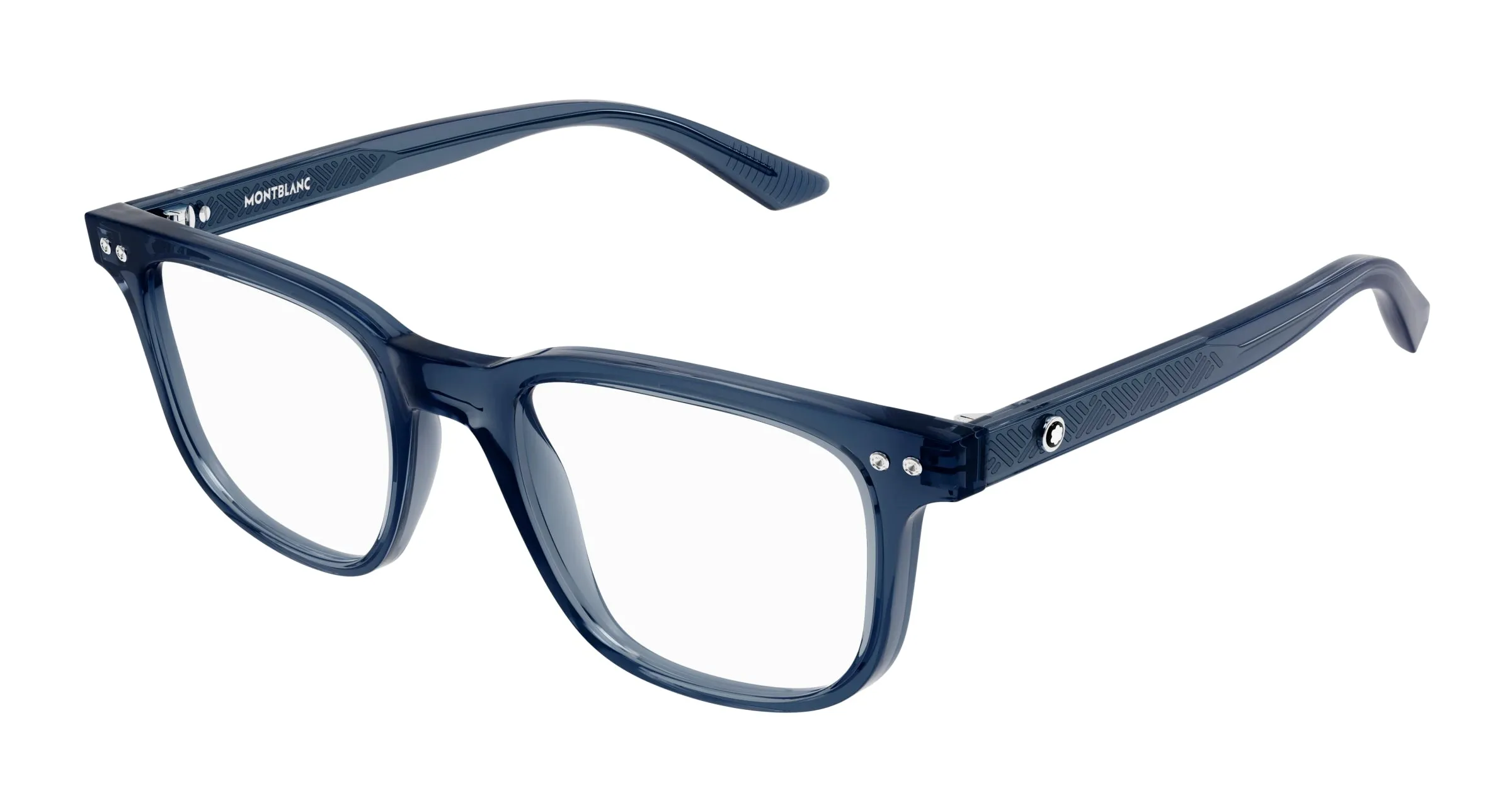 Montblanc MB0256O 007 Montature da vista Acetato Blu Squadrata - immagine 1