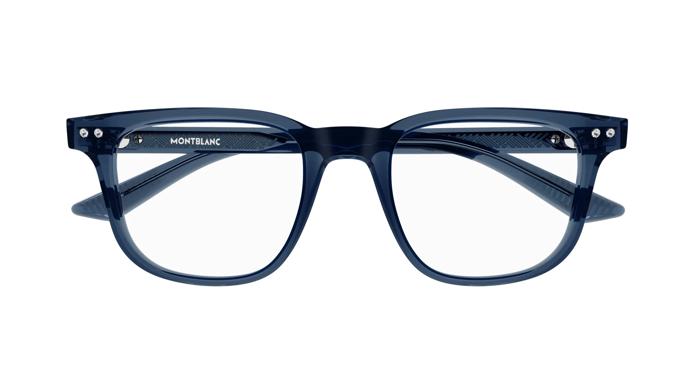 Montblanc MB0256O 007 Montature da vista Acetato Blu Squadrata - immagine 2