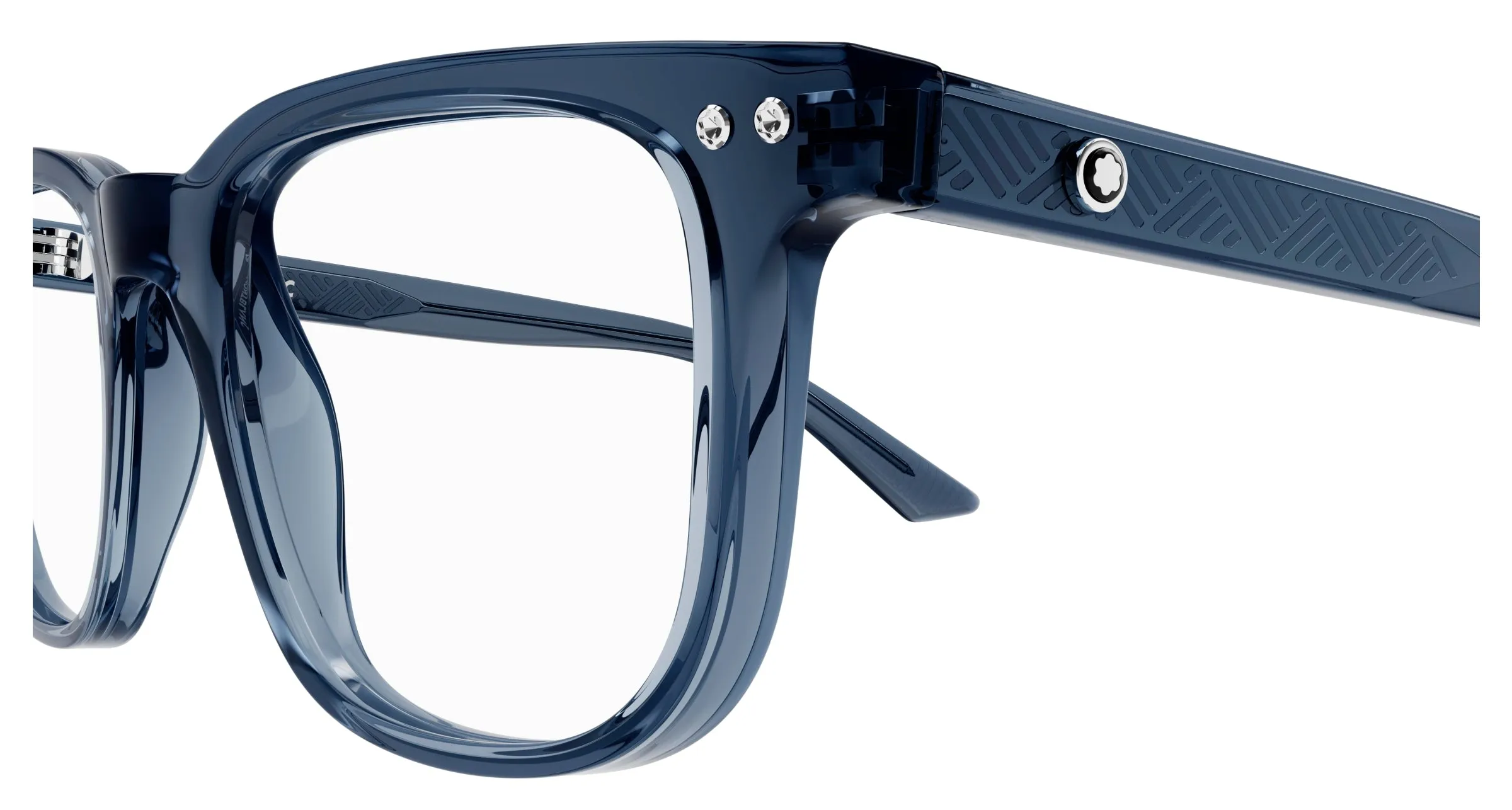 Montblanc MB0256O 007 Montature da vista Acetato Blu Squadrata - immagine 3
