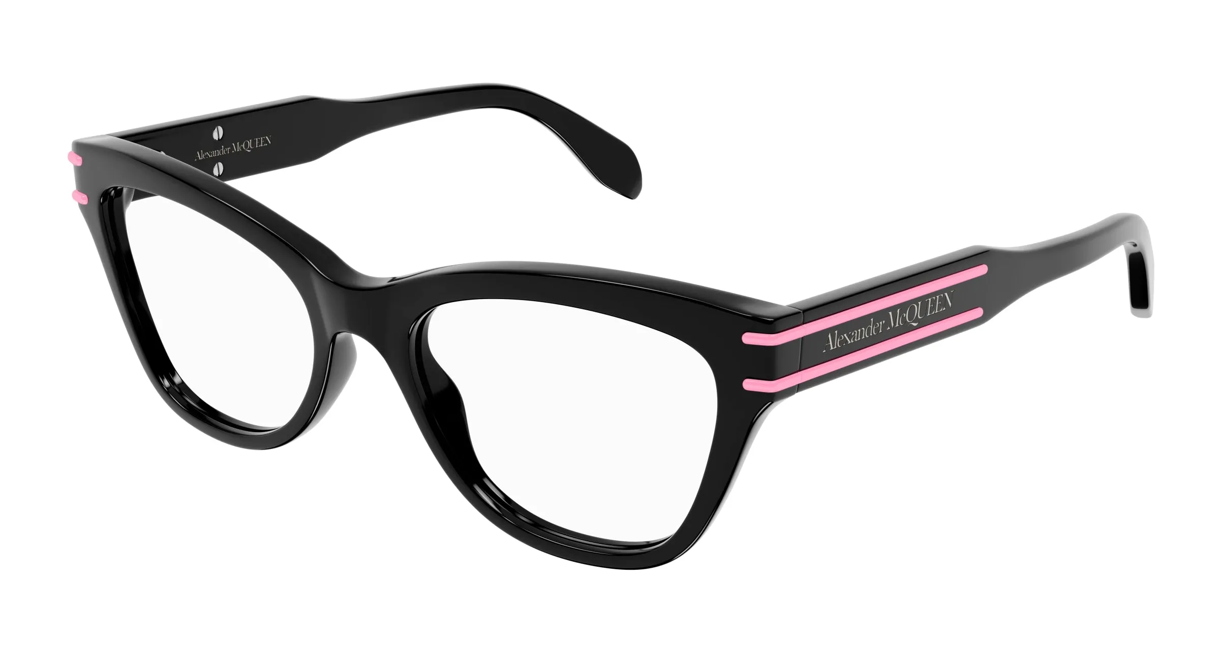 Alexander McQueen AM0401O 003 Montature da vista Acetato Nero Cat Eye - immagine 1