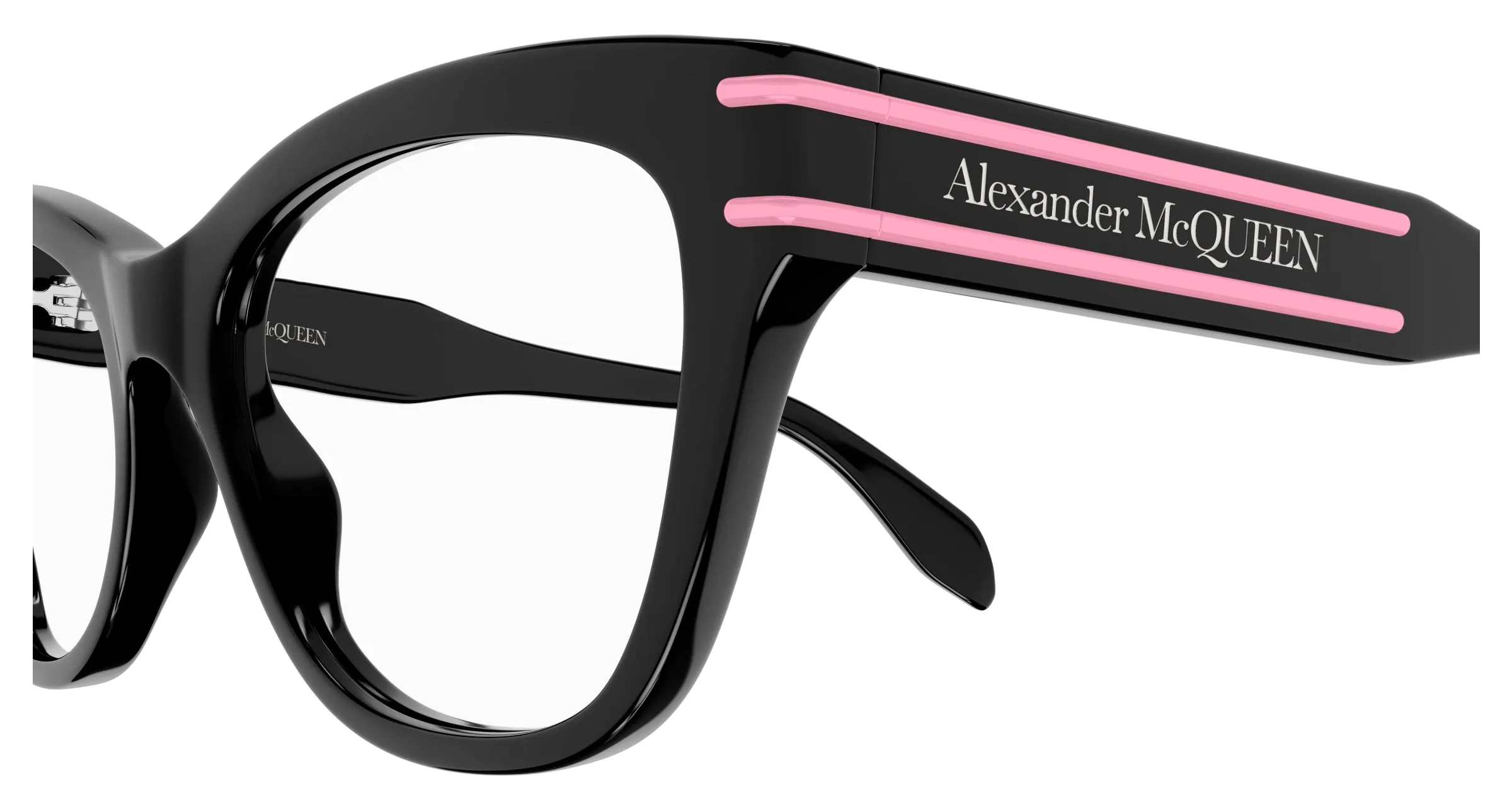 Alexander McQueen AM0401O 003 Montature da vista Acetato Nero Cat Eye - immagine 3