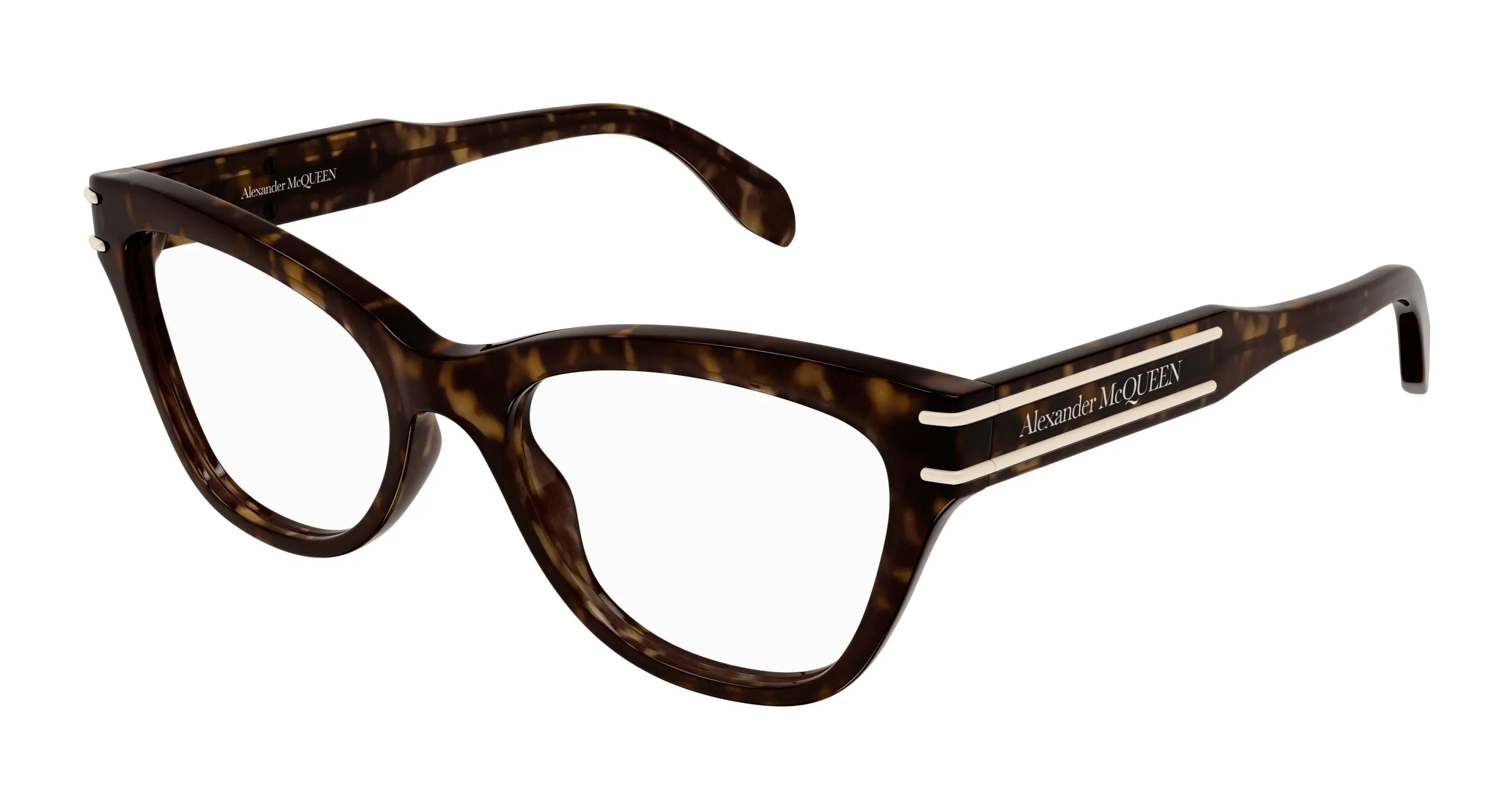 Alexander McQueen AM0401O 002 Montature da vista Acetato Havana Cat Eye - immagine 1