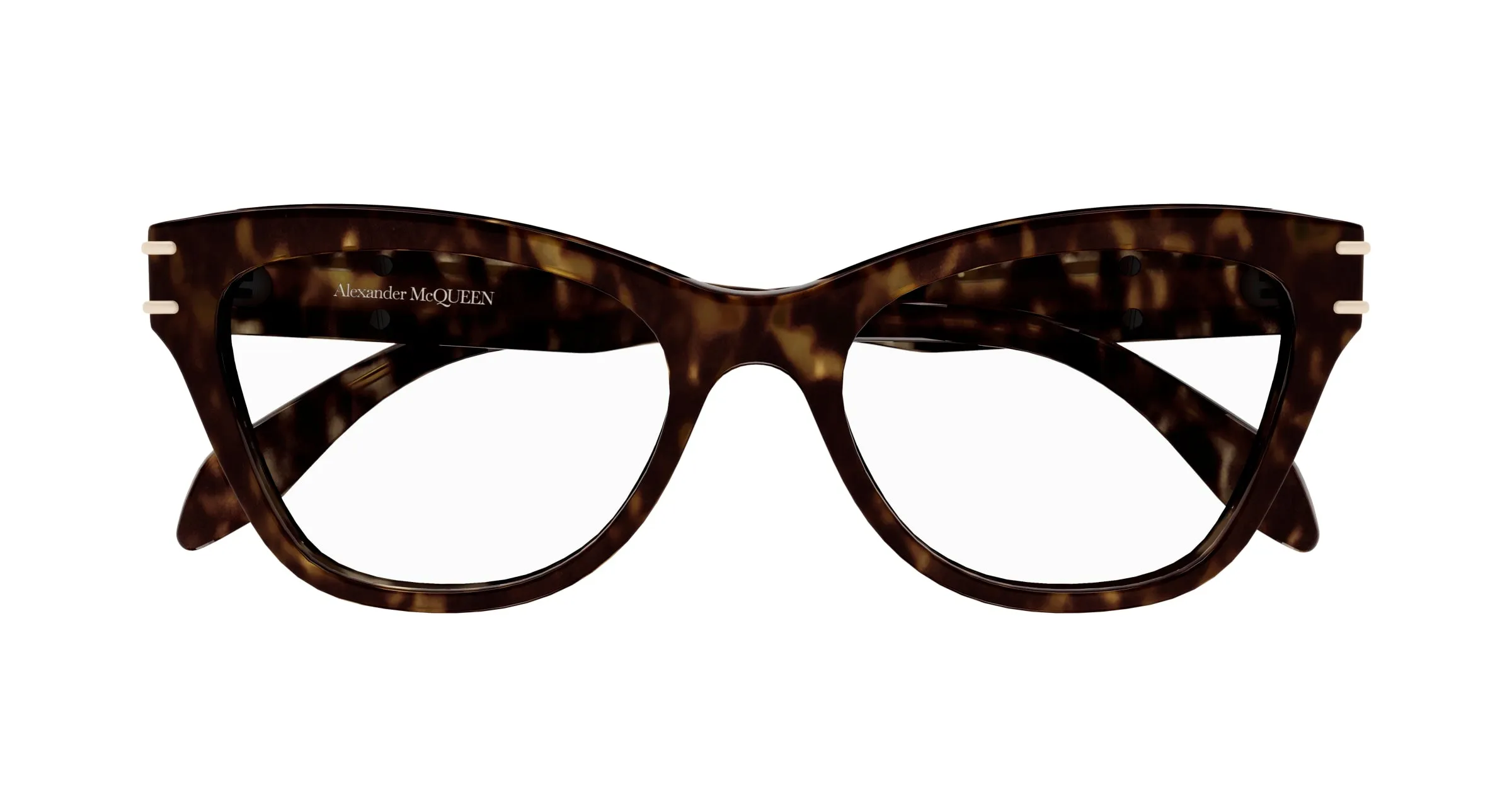 Alexander McQueen AM0401O 002 Montature da vista Acetato Havana Cat Eye - immagine 3