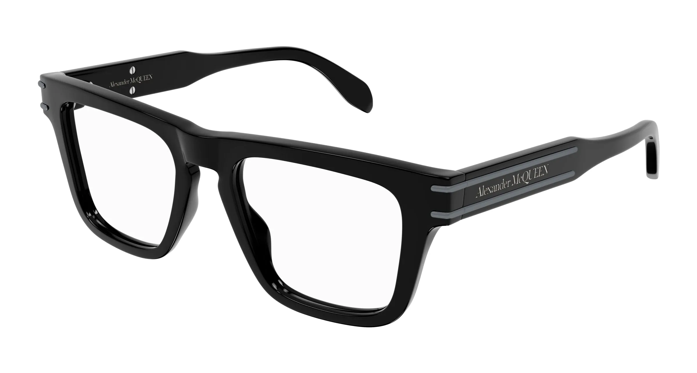 Alexander McQueen AM0400O 001 Montature da vista Acetato Nero Squadrata - immagine 1