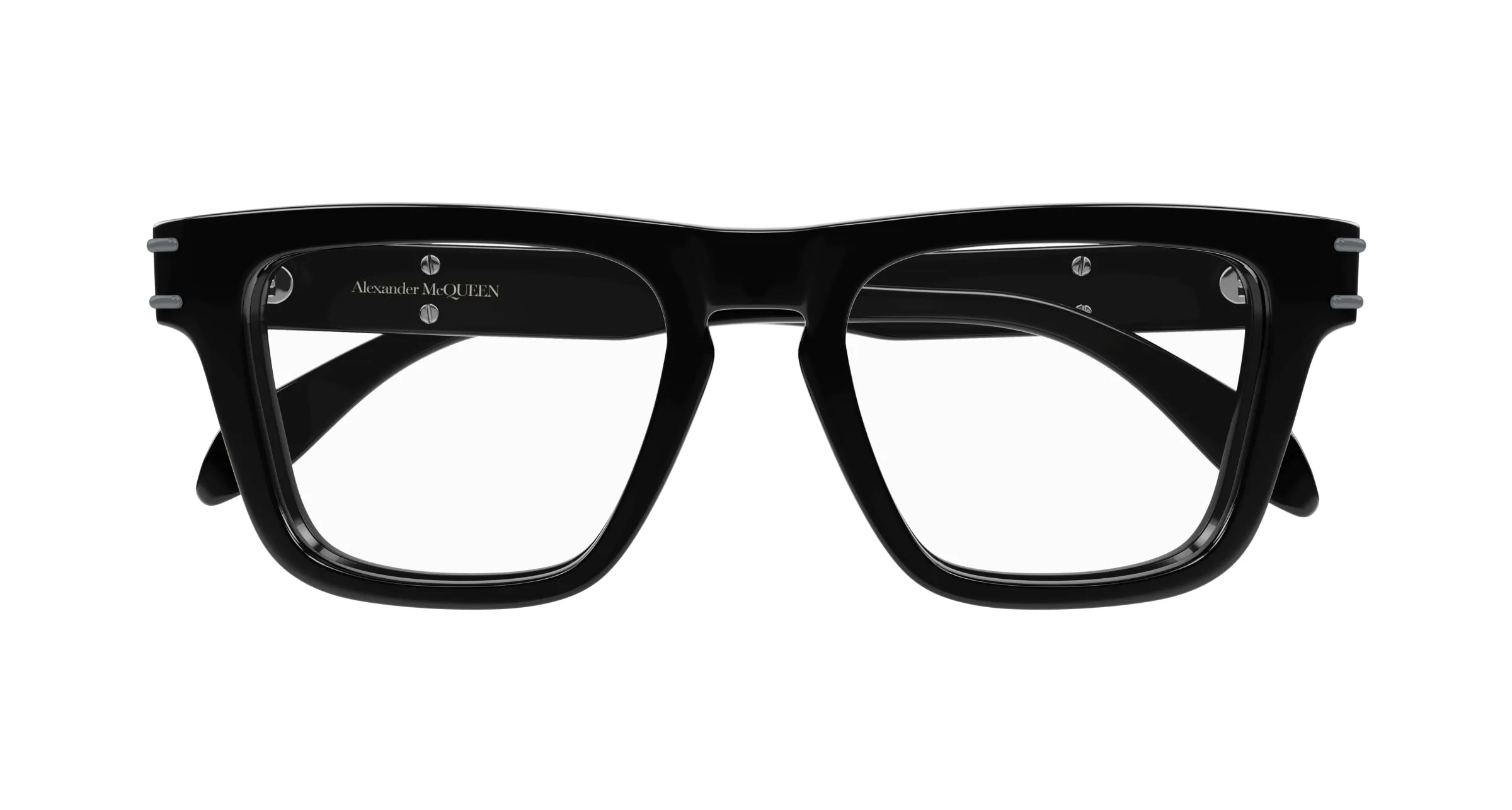 Alexander McQueen AM0400O 001 Montature da vista Acetato Nero Squadrata - immagine 2