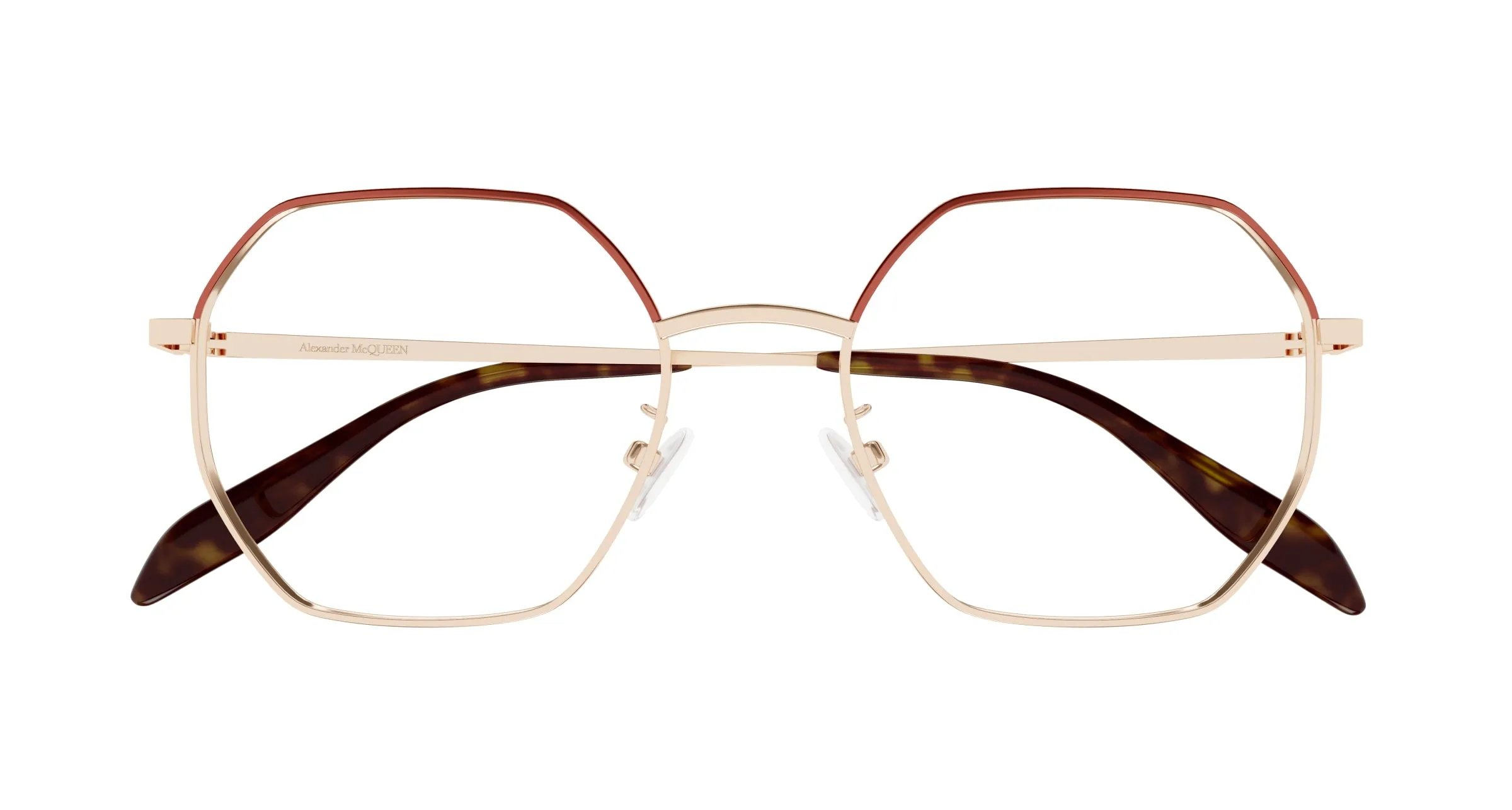 Alexander McQueen AM0338O 007 Montature da vista Metallo Marrone Geometrica - immagine 3