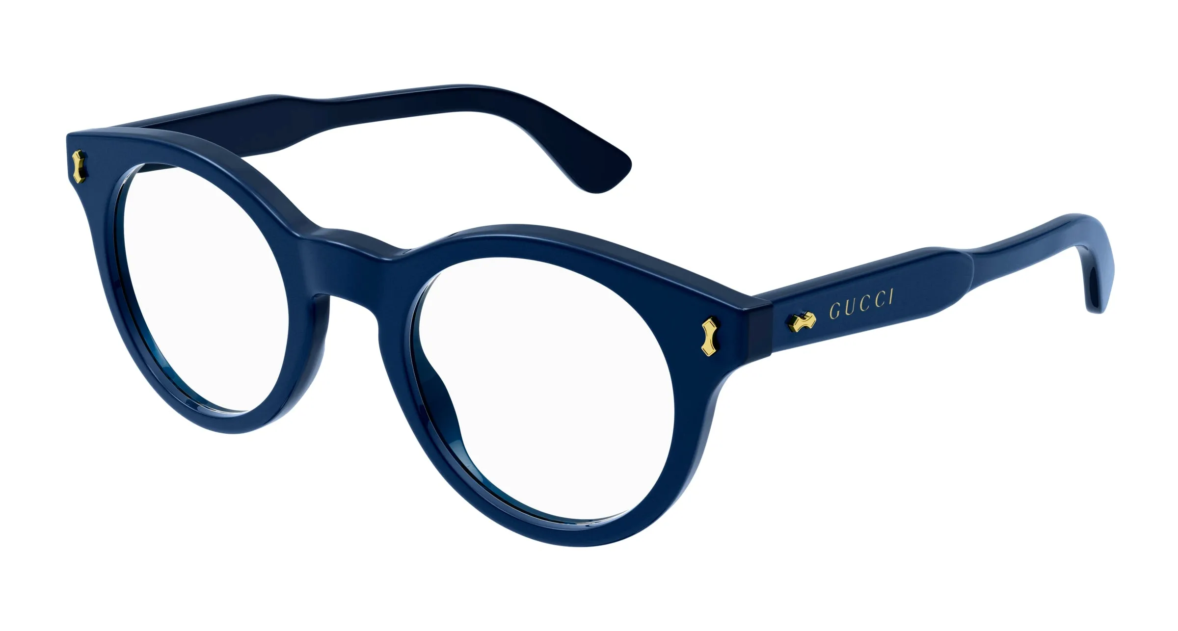 Gucci Uomo GG1266O 002 Montature da vista Plastica Blu Rotonda - immagine 1