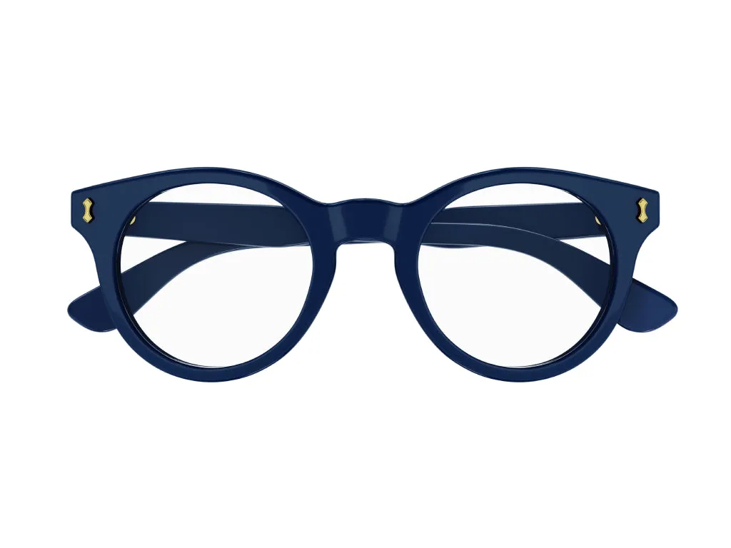 Gucci Uomo GG1266O 002 Montature da vista Plastica Blu Rotonda - immagine 2