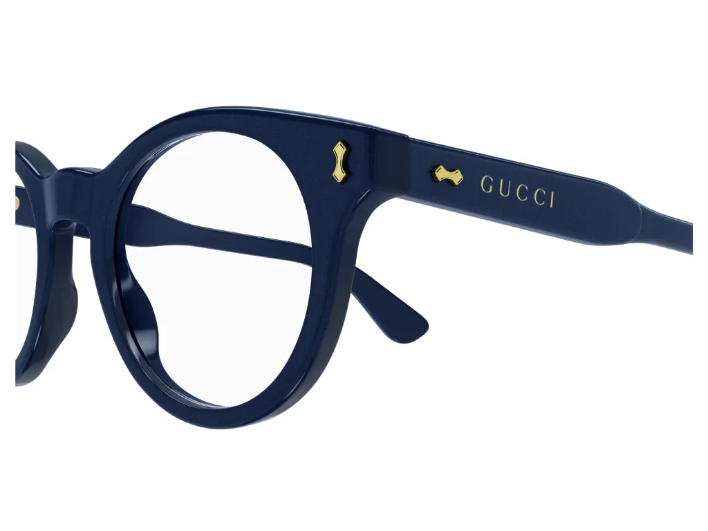 Gucci Uomo GG1266O 002 Montature da vista Plastica Blu Rotonda - immagine 3