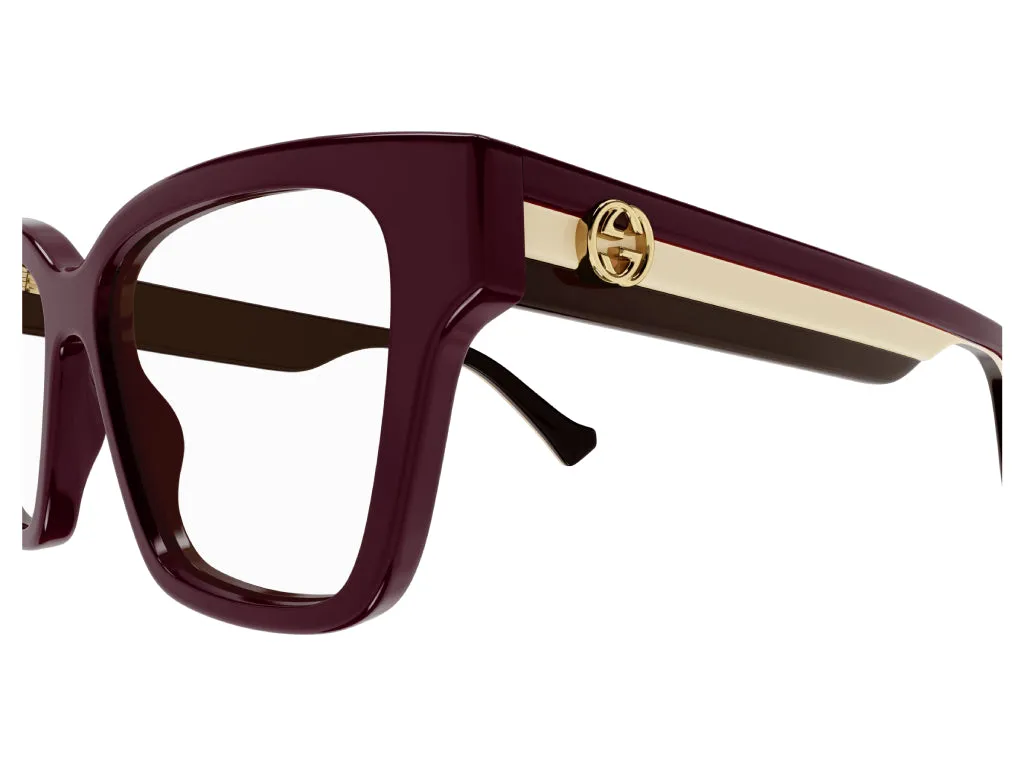 Gucci GG1302O 005 Montature da vista Plastica Borgogna Squadrata - immagine 4