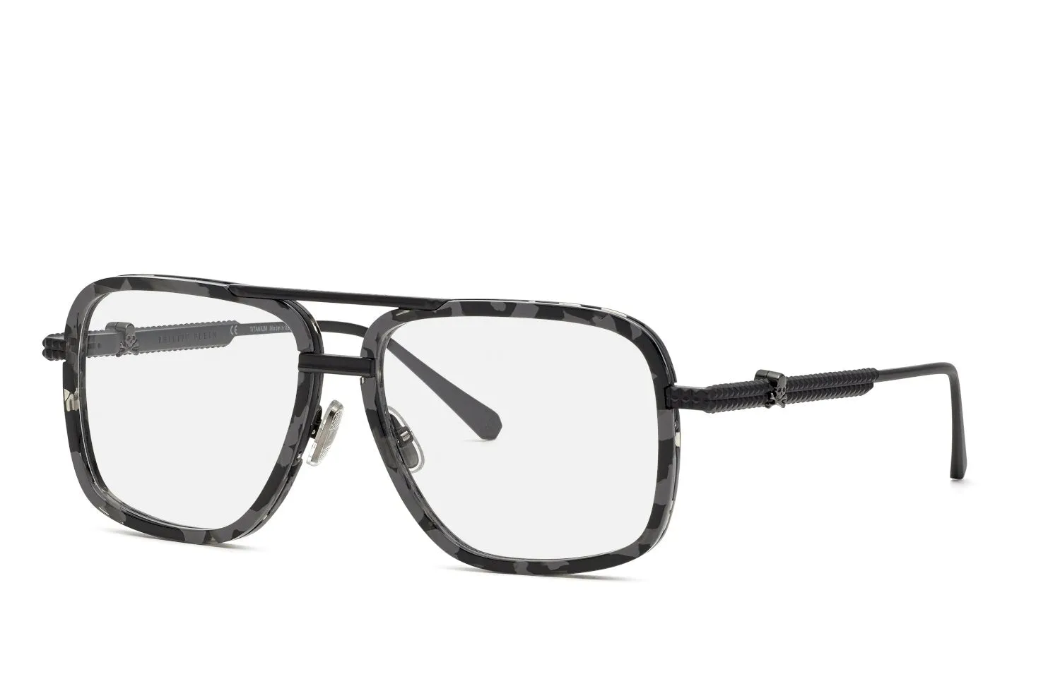 Philipp Plein VPP063V PLEIN ROCK SUPERHERO 599 Montature da vista Metallo Nero Squadrata - immagine 1