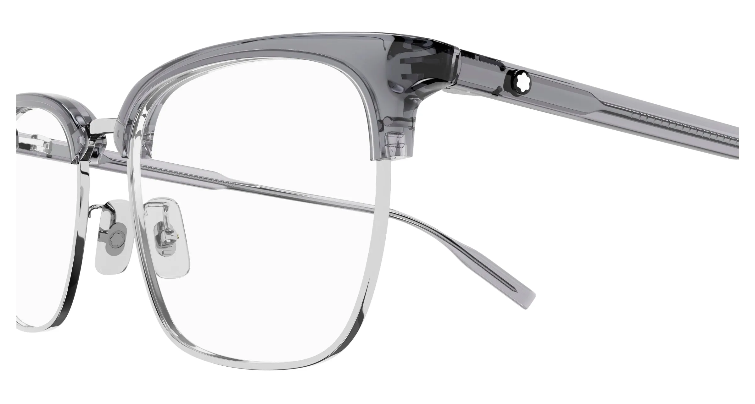 Montblanc MB0199OA 008 Montature da vista Acetato Grigio Squadrata - immagine 3