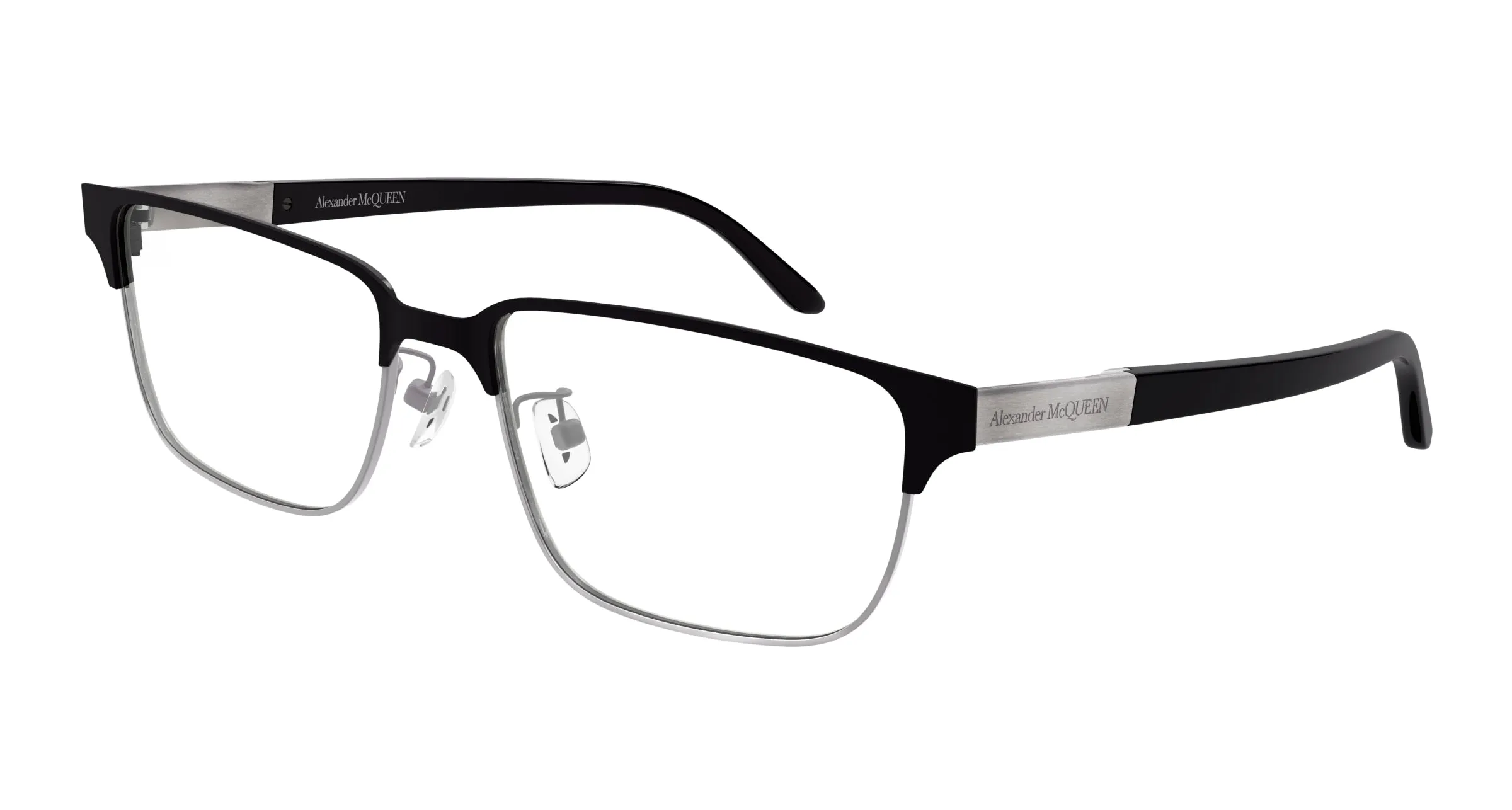 Alexander McQueen AM0346O 001 Montature da vista Metallo Nero Squadrata - immagine 1