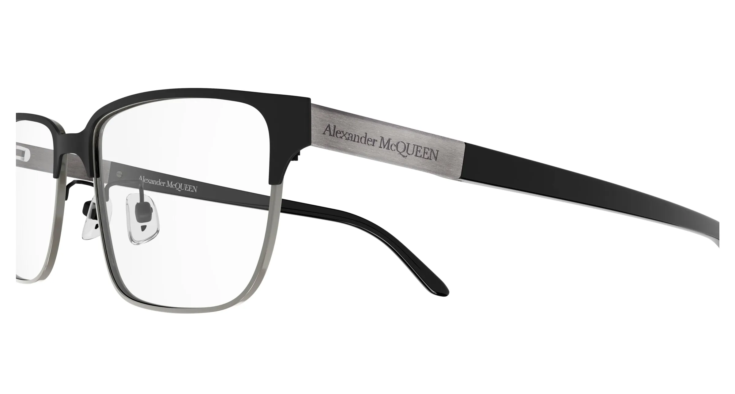 Alexander McQueen AM0346O 001 Montature da vista Metallo Nero Squadrata - immagine 3