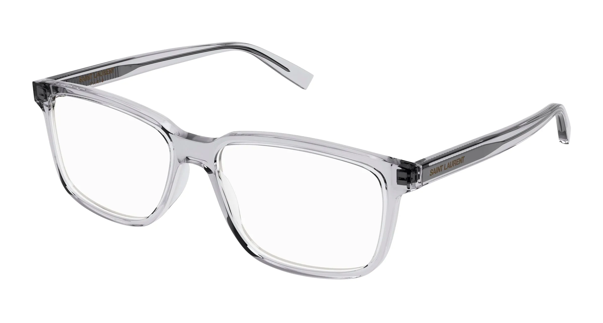 SAINT LAURENT SL 458 007 Montature da vista Acetato Grigio Trasparente Squadrata - immagine 1