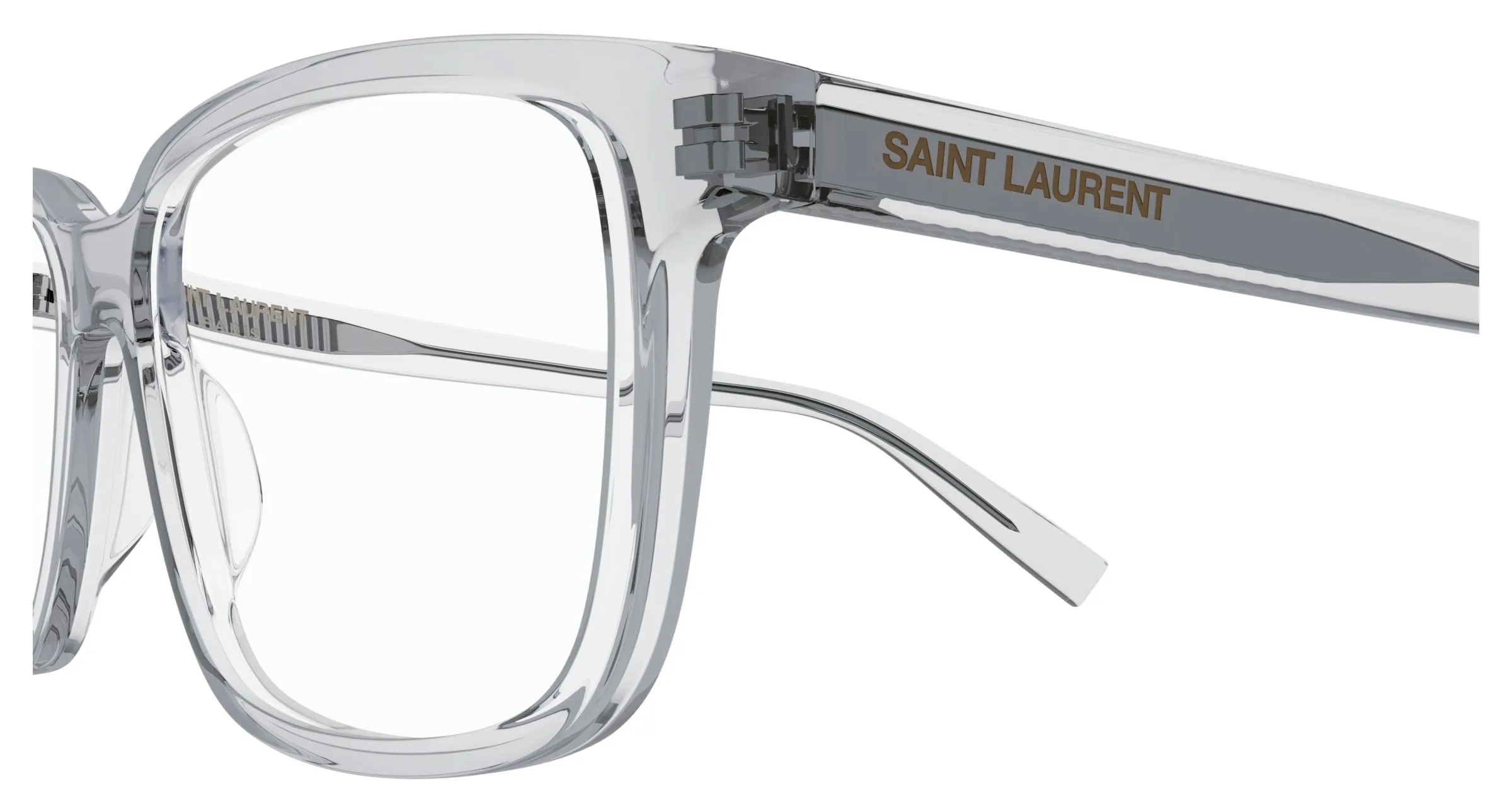 SAINT LAURENT SL 458 007 Montature da vista Acetato Grigio Trasparente Squadrata - immagine 3